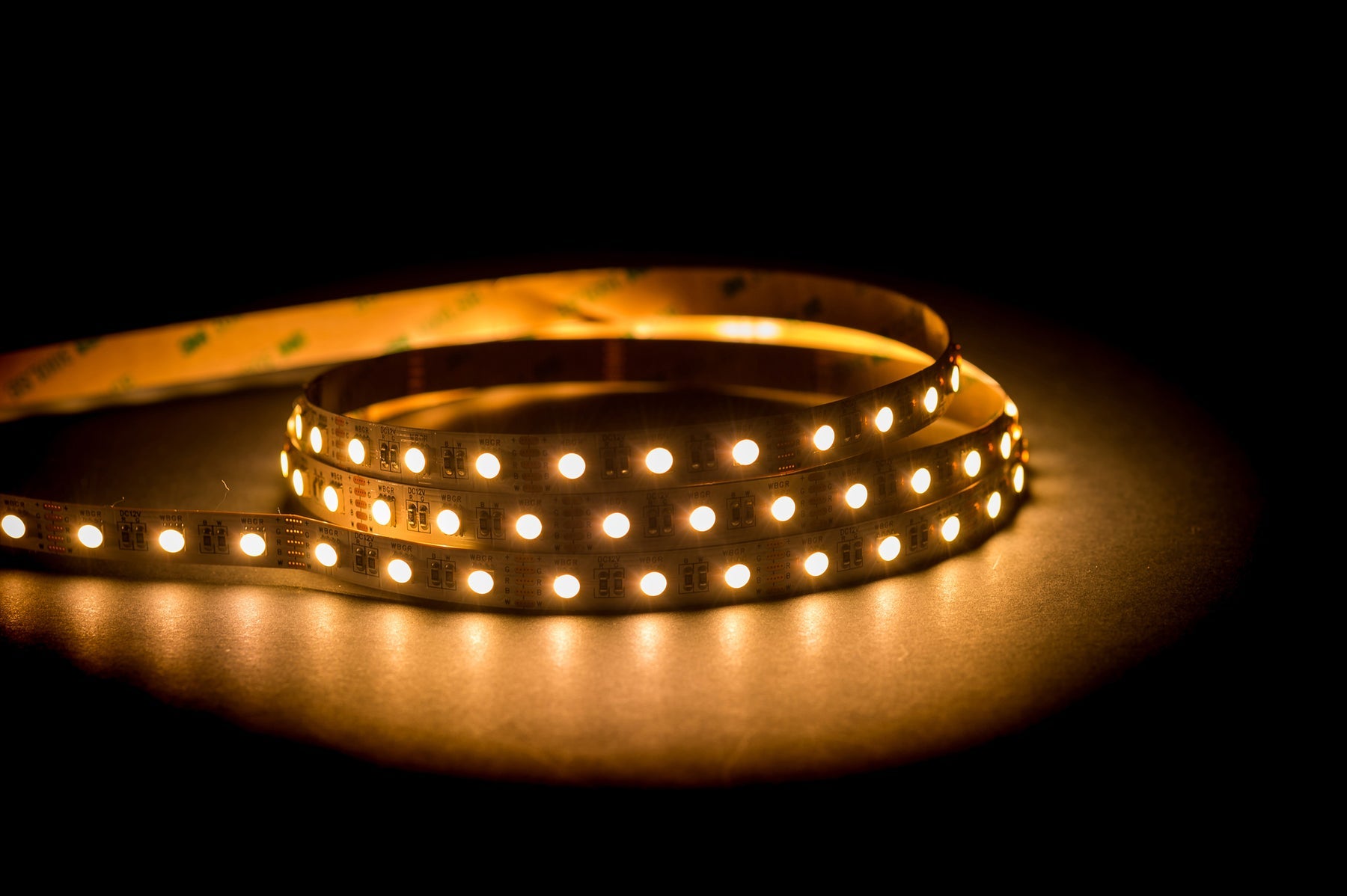 14.4W 12V RGB/WW 5050 LED Strip Light - IP20 Waterproof Flexible Tape Lighting (1 Meter) for Home Decor, Bedroom, Kitchen, and Party Ambiance