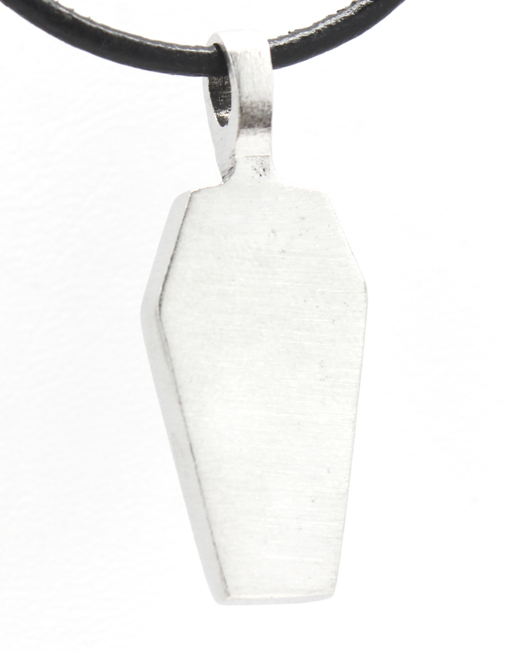 Gothic Cross Pendant Necklace - Leather Coffin Jewelry for Dark Fashion