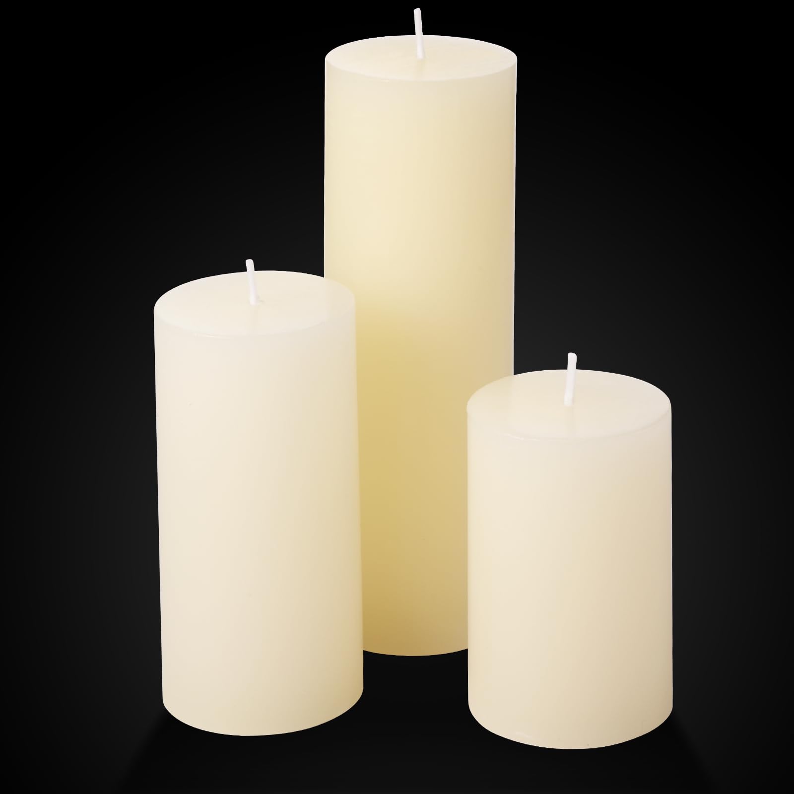 Shihanee 36 Pcs Ivory White Pillar Candles with Clear Glass Cylinder Vases - 18 Sets (2.6