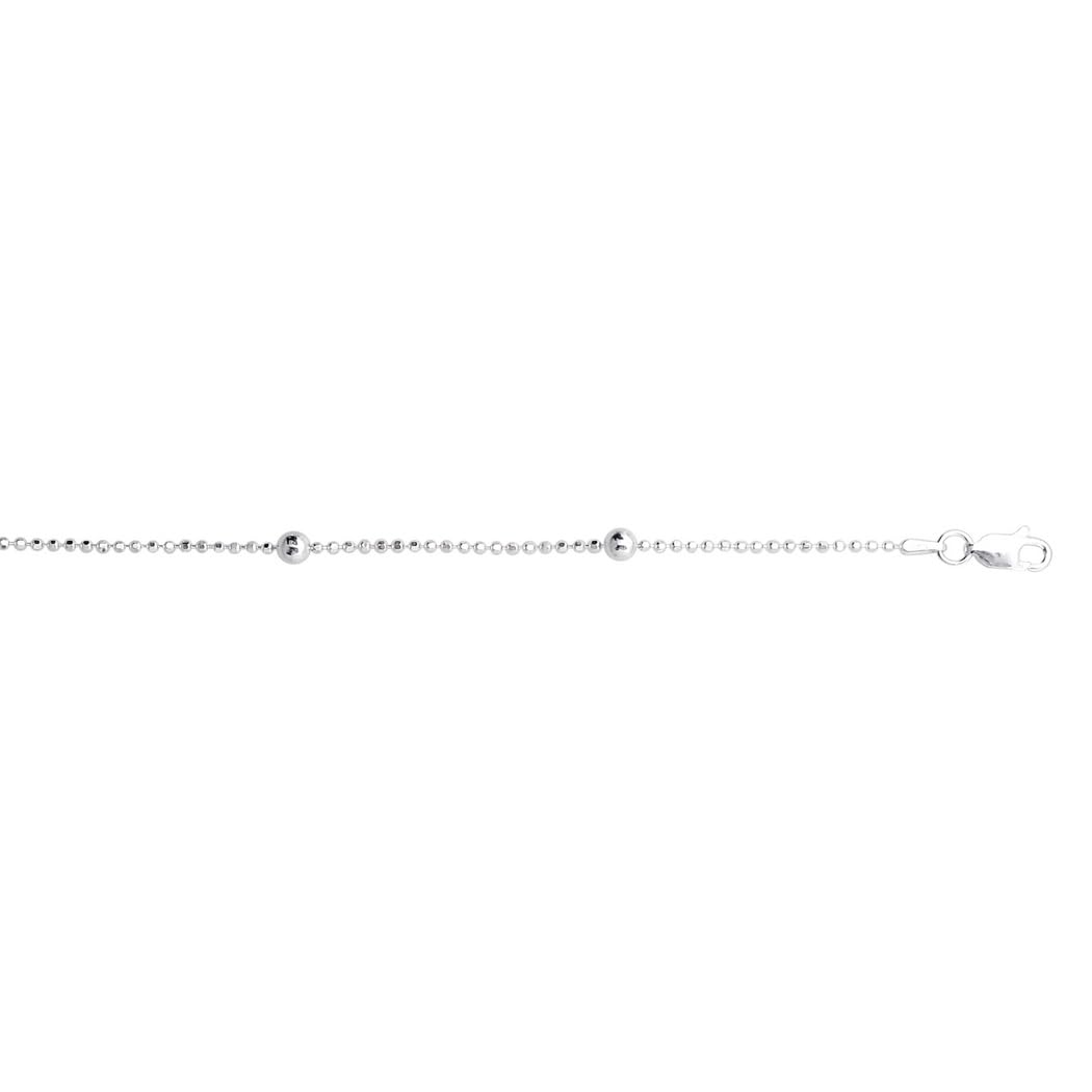 Sterling Silver Anklet for Women - Adjustable Length 9