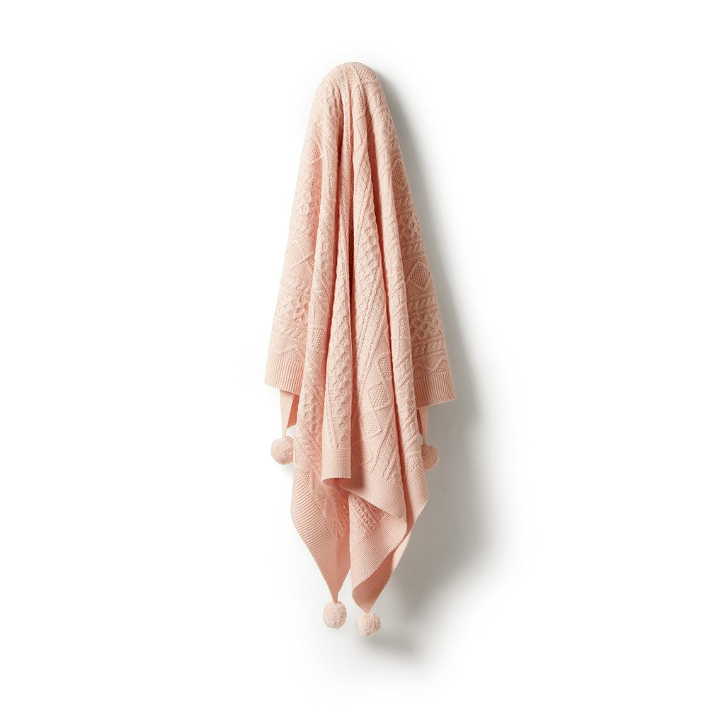 Cozy Knitted Mini Cable Blanket - Soft & Warm Throw for Couch, Bed, or Travel - Perfect for Home Decor, Gifts, and Cold Weather Comfort