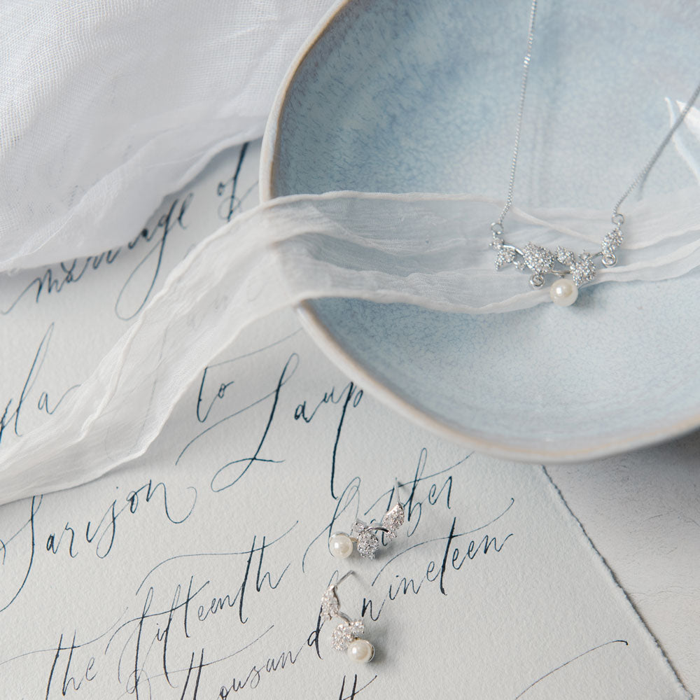 Aphrodite Bridal Jewelry Set - Elegant Wedding Necklace & Earrings for Bride - Perfect for Weddings, Engagements & Special Occasions