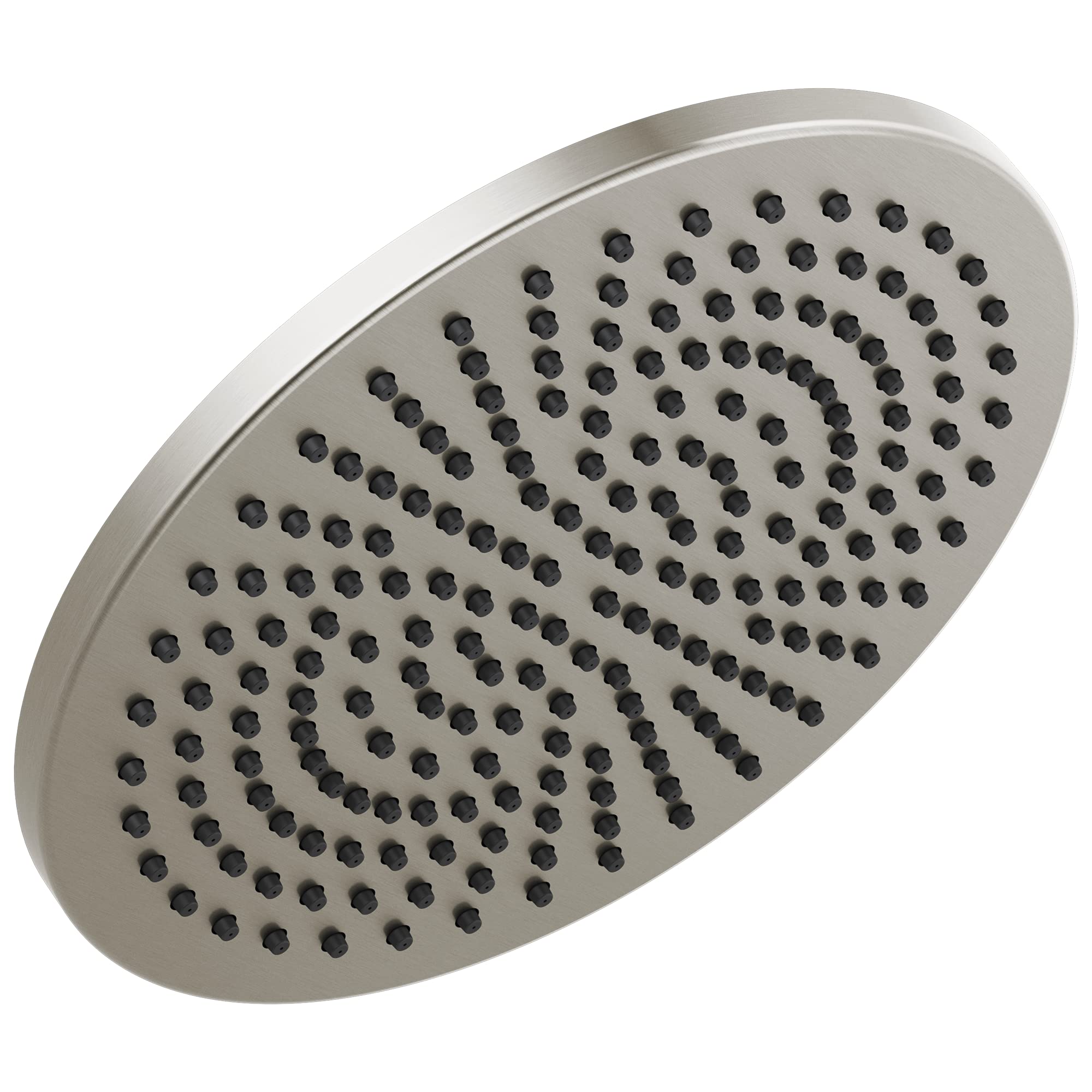 Delta Faucet 2.5 GPM Brushed Nickel Rain Shower Head with Lumicoat Stainless Finish - Round Metal Rainfall Showerhead for Spa-Like Bathroom Experience