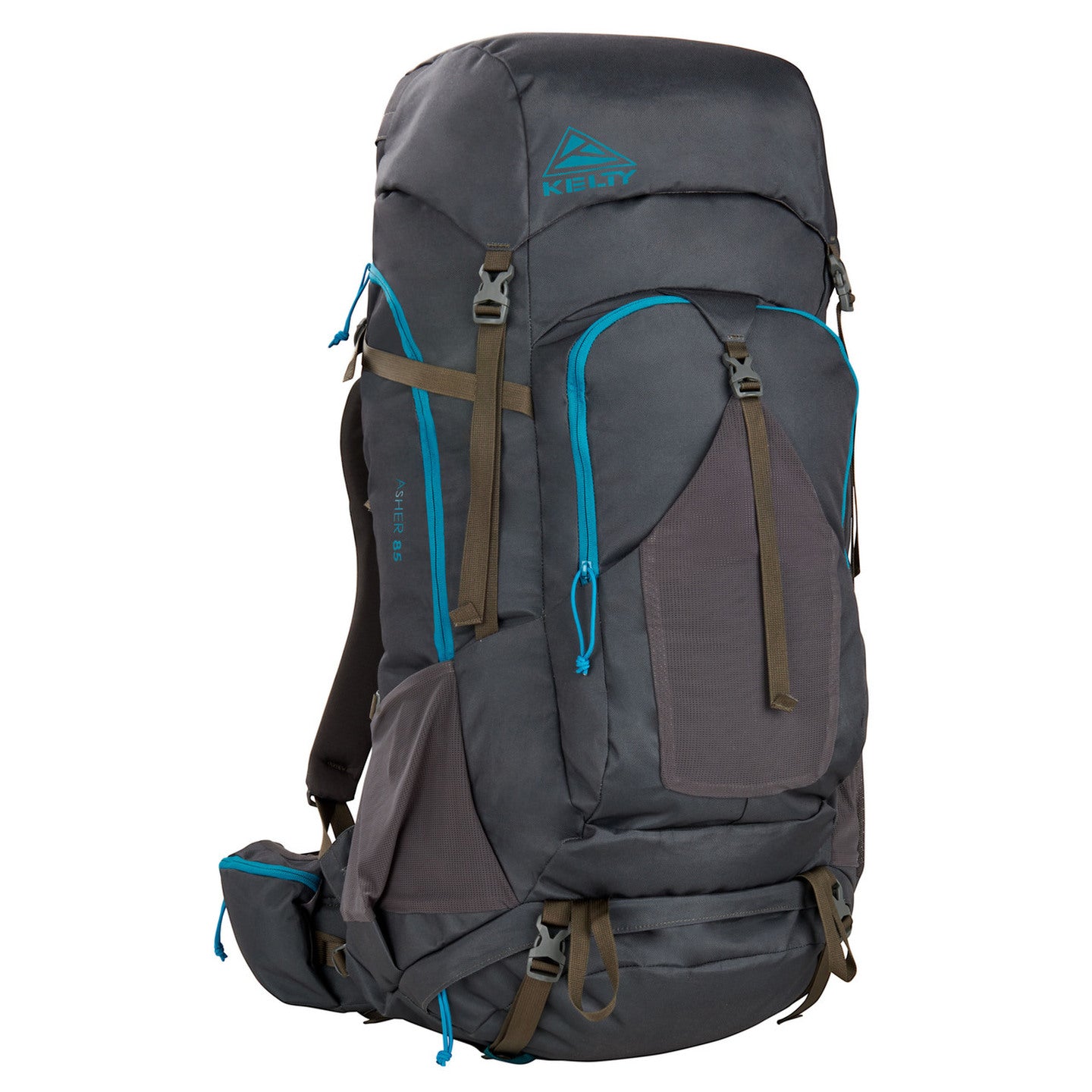Asher 85L Waterproof Travel Backpack - Beluga Stormy Blue for Outdoor Hiking, Camping & Airplane Carry-On Luggage