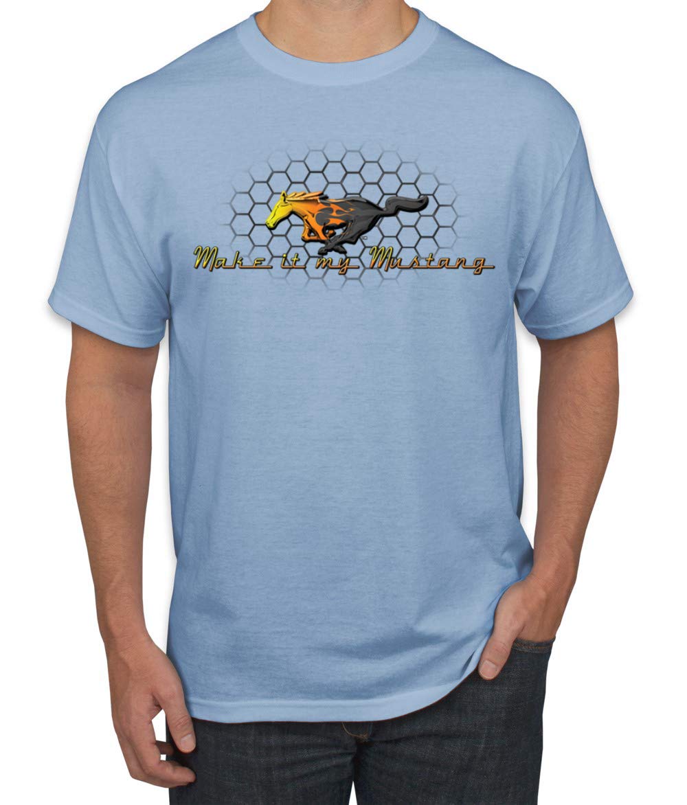 Vintage Ford Mustang Honeycomb Graphic T-Shirt for Men - Classic Muscle Car Design Casual Wear for Car Enthusiasts & Ford Lovers - Perfect for Car Shows, Casual Outings & Gifts