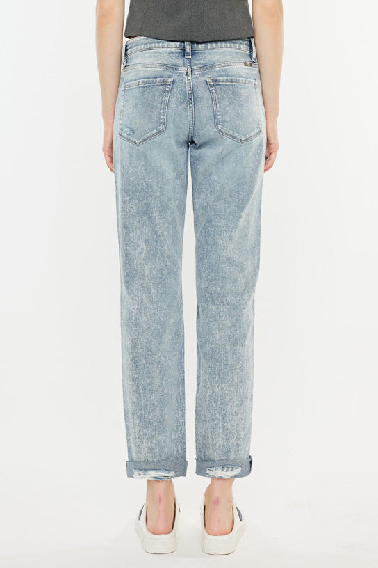 Alena Mid Rise Slim Boyfriend Jeans for Women - Comfortable Stretch Denim Pants - Casual Everyday Wear & Weekend Outfits
