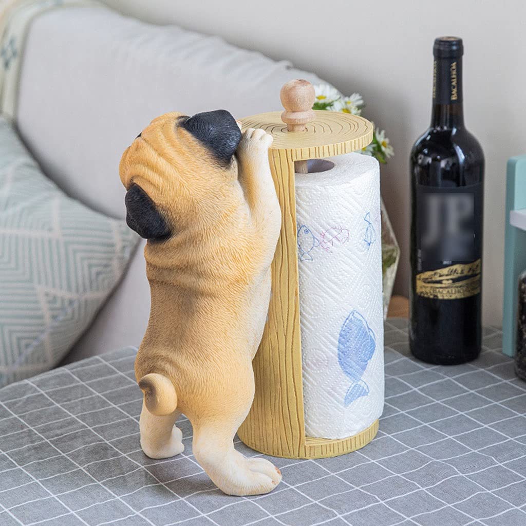 Cute Dog Paper Towel Holder Stand - Kitchen Countertop Organizer, Beige (31x24x15cm) | Perfect for Kitchen, Bathroom, Office & RV Use