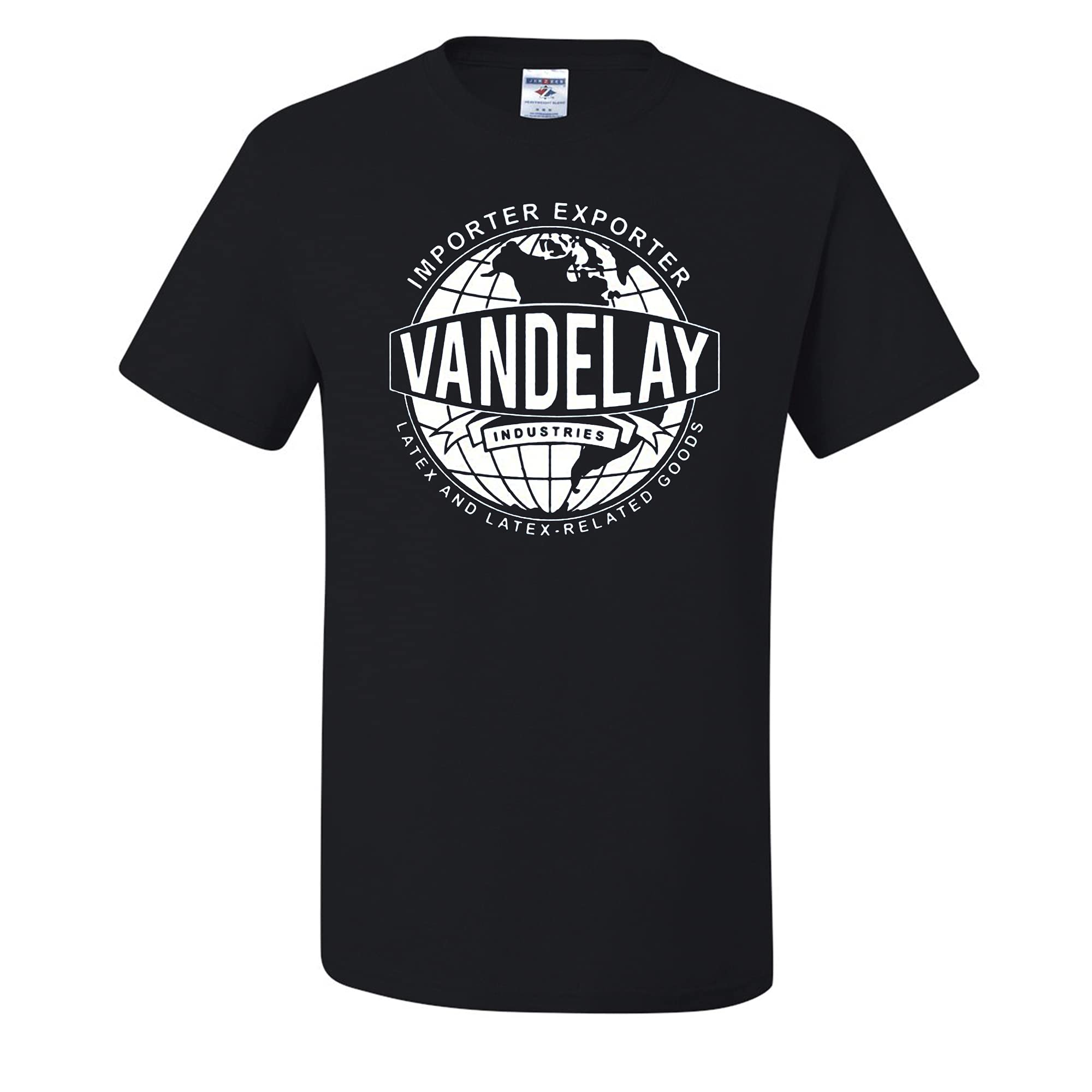 Wild Custom Apparel Vandelay Industries Latex George Costanza Men's T-Shirts - Funny Sitcom Fan Gift for Seinfeld Lovers & TV Show Merchandise Collectors