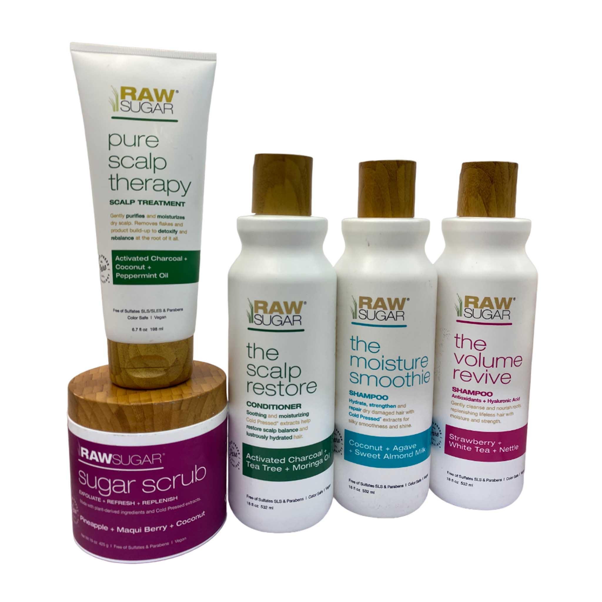 Raw Sugar Hair Care Assorted 24-Piece Set - Sulfate-Free Shampoo & Conditioner for Natural Hair - Perfect for Travel, Gifts & Daily Hydration