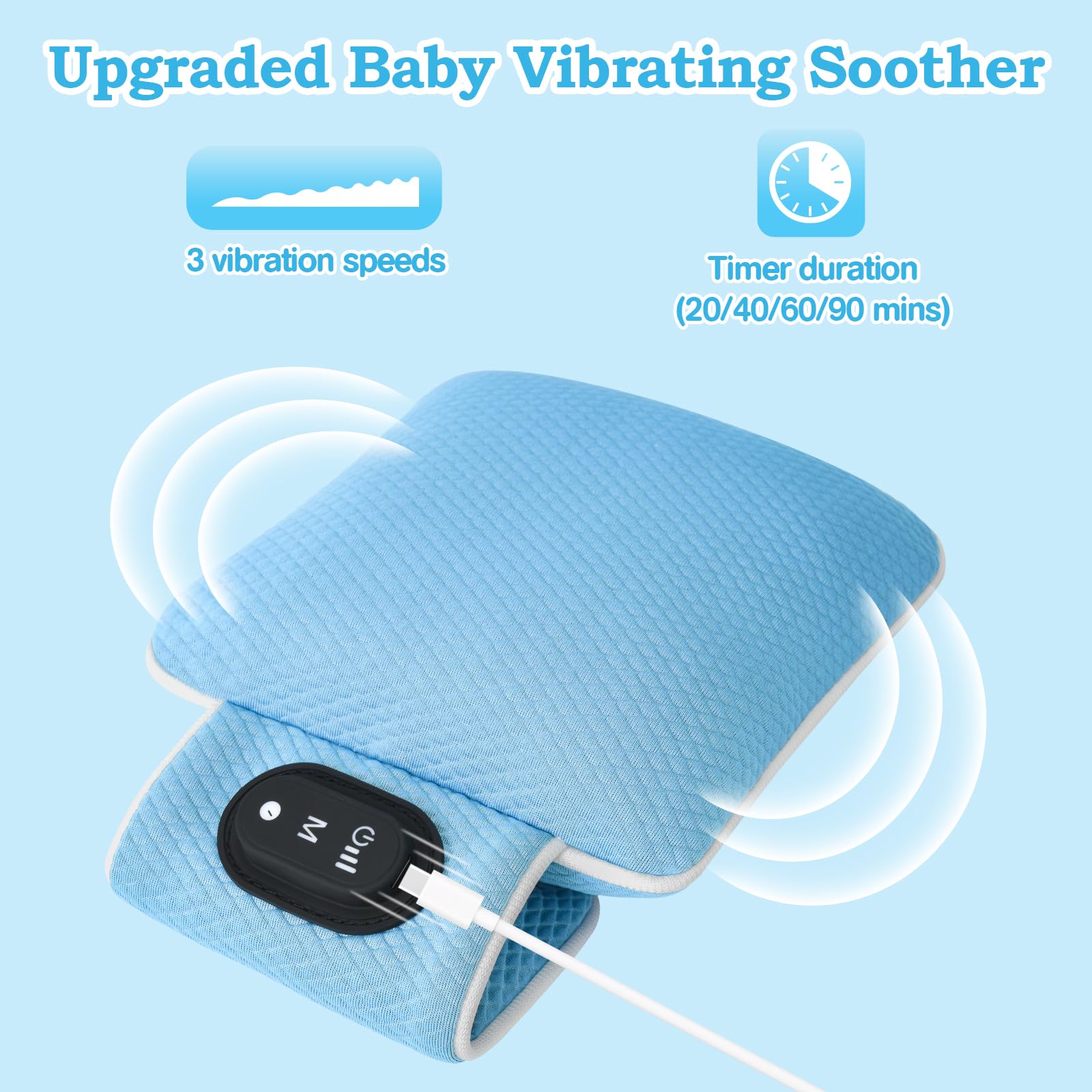 Baby Vibrating Sleep Soother with 3 Adjustable Vibration Modes & 90-Min Auto Shutoff | Portable Infant Sleep Aid for Newborns | Perfect for Nursery, Travel & Baby Showers | Improves Sleep Quality & Comfort