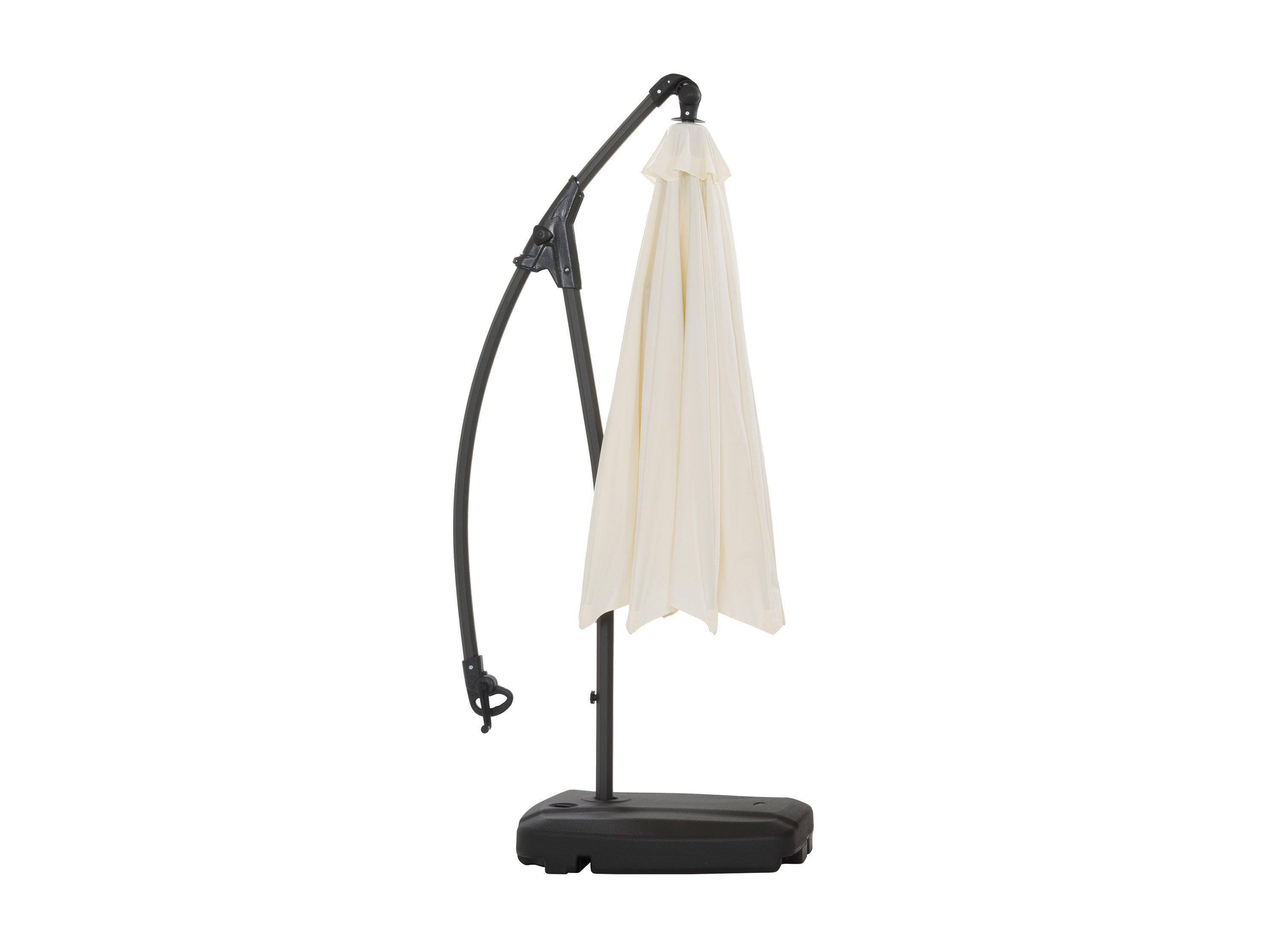 10ft White Cantilever Umbrella with Heavy Duty Base - Outdoor Patio, Poolside, and Garden Shade Solution