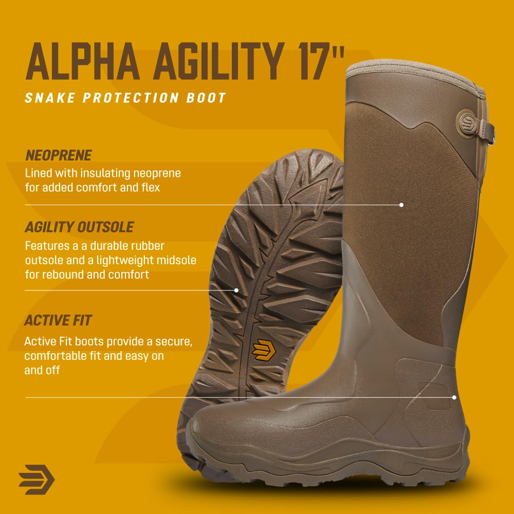 LaCrosse Men's Waterproof Hunting Boots - Insulated Rubber Boots for Outdoor Hunting, Fishing & Hiking - Durable All-Terrain Footwear for Cold Weather & Wet Conditions