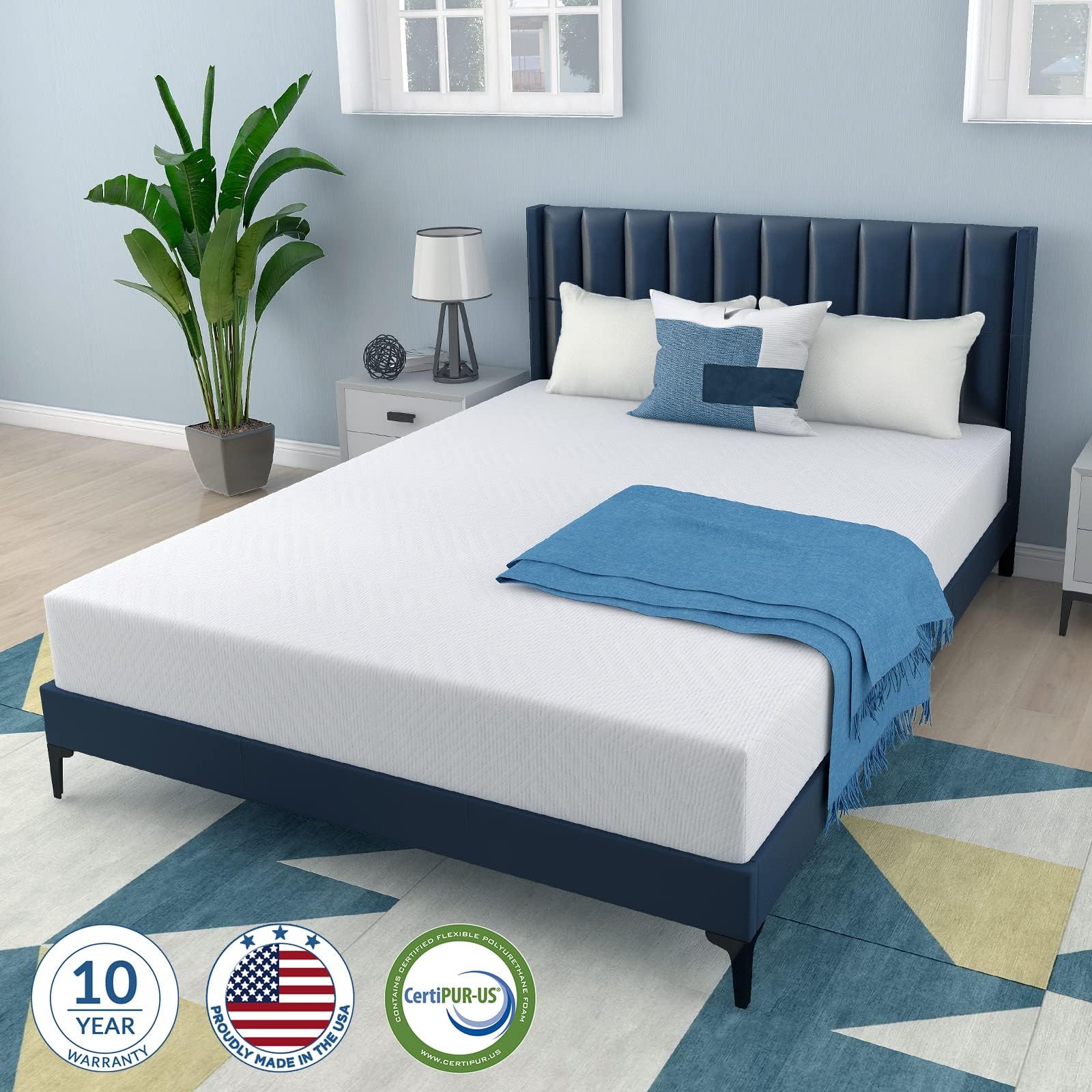 MLILY 6 Inch Full Size Memory Foam Mattress in a Box - Medium Firm, CertiPUR-US Certified for Bunk Beds, Trundle Beds & Guest Rooms - Cooling Gel Infused Pressure Relief for Better Sleep