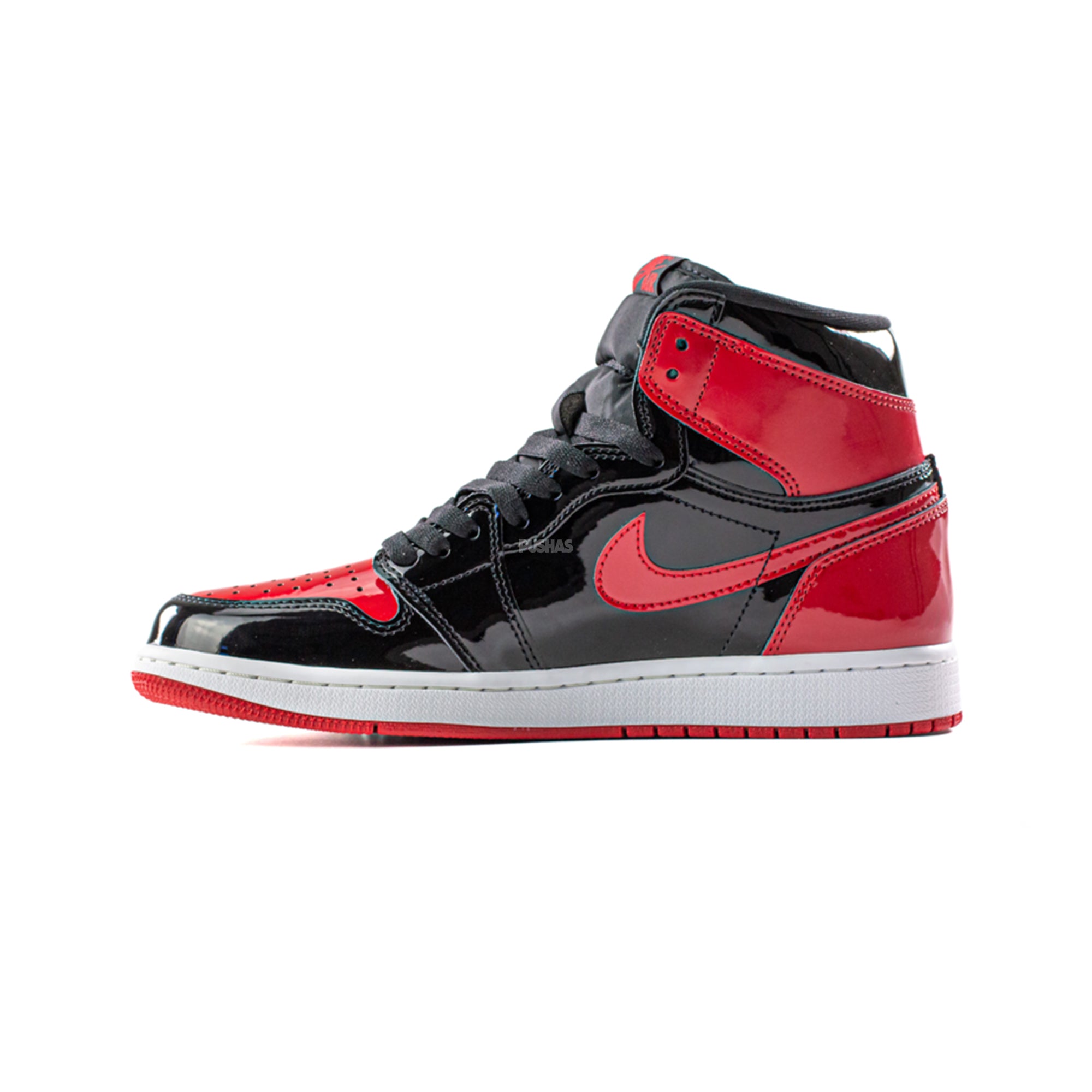 Air Jordan 1 High 'Patent Bred' GS (2021) - Red & Black Basketball Shoes for Girls - Perfect for School, Sports & Streetwear Fashion
