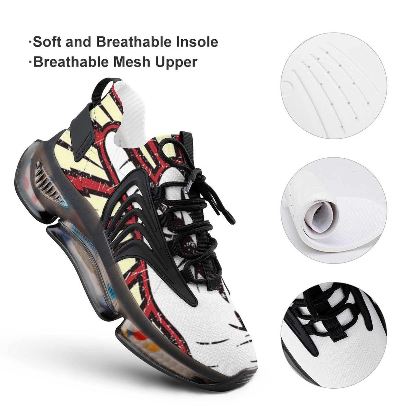 Men's Lightweight Running Shoes - Breathable Athletic Sneakers for Gym, Hiking & Outdoor Sports | Comfortable Rocker Hand Design for All-Day Wear