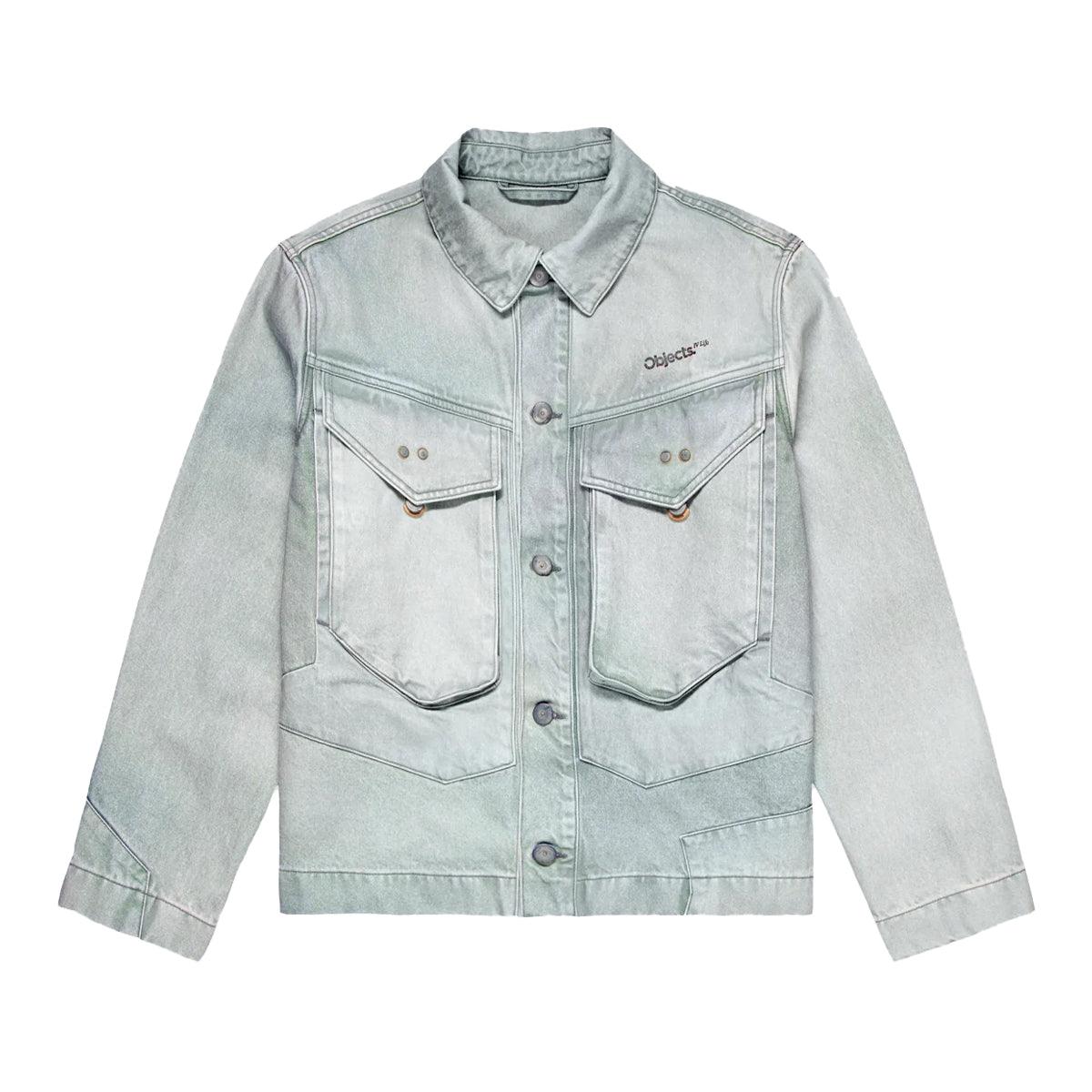 Vintage Denim Jacket in Patina Green - Stylish Distressed Wash for Men & Women | Perfect for Casual Outfits, Streetwear & Layering