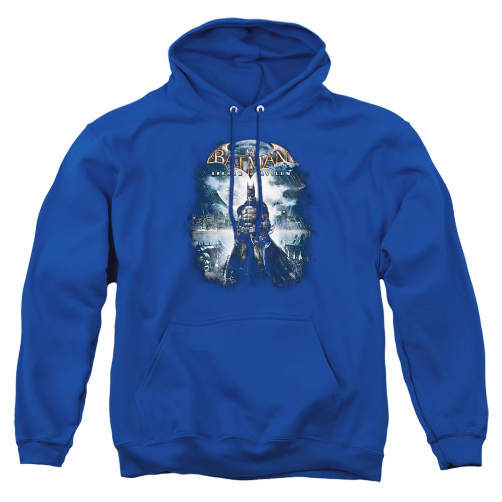 Trevco Batman AA Game Cover Unisex Adult Pullover Hoodie - Soft & Comfortable Superhero Hooded Sweatshirt for Men & Women - Perfect for Cosplay, Gaming & Casual Wear