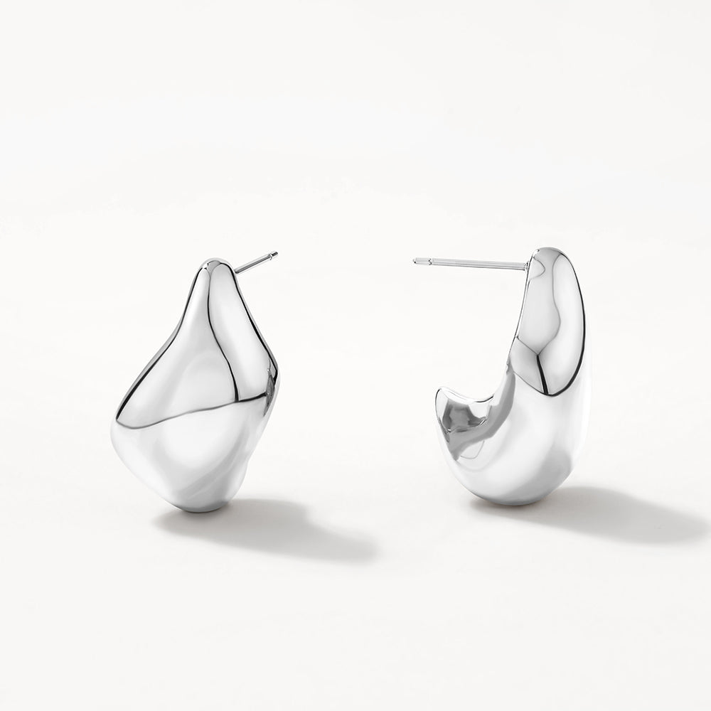 Organic Silver Drop Earrings for Women | Hypoallergenic & Lightweight | Perfect for Weddings, Parties & Everyday Wear