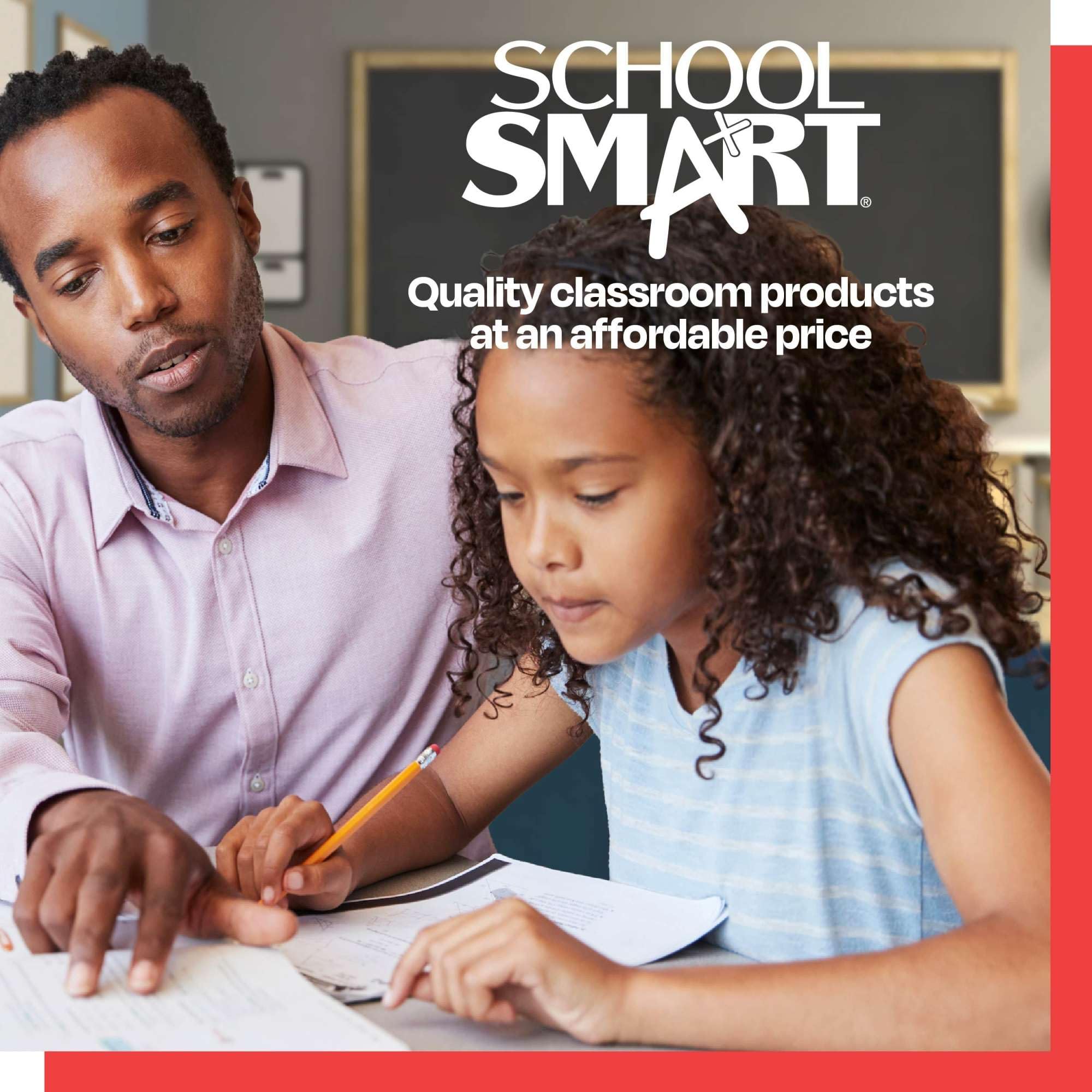 School Smart 2-Inch White Polypropylene D Ring Binder - Perfect for Classroom Organization, Office Documents & Student Notebooks