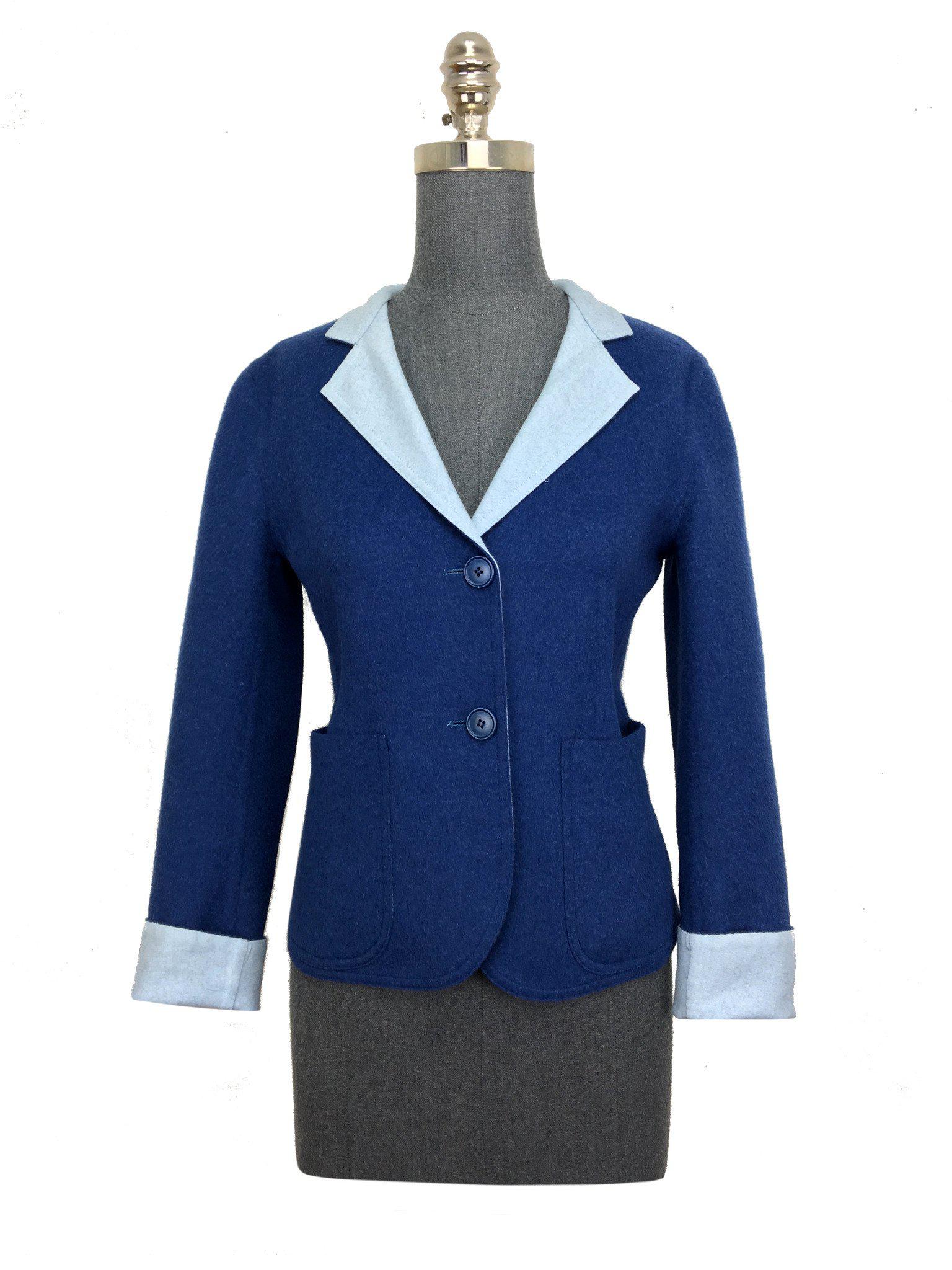 Akris Two-Tone Stretch Wool Jacket for Women - Size S | Elegant Blazer for Office, Business Meetings & Formal Occasions