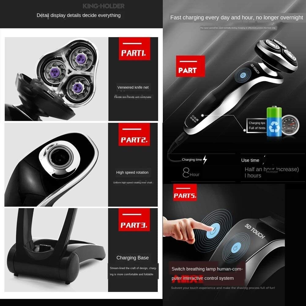 Best Electric Shavers for Men - Waterproof Dry/Wet Facial Shaver with Fast Charging & Cordless Design - Perfect for Travel, Home & Gym Use
