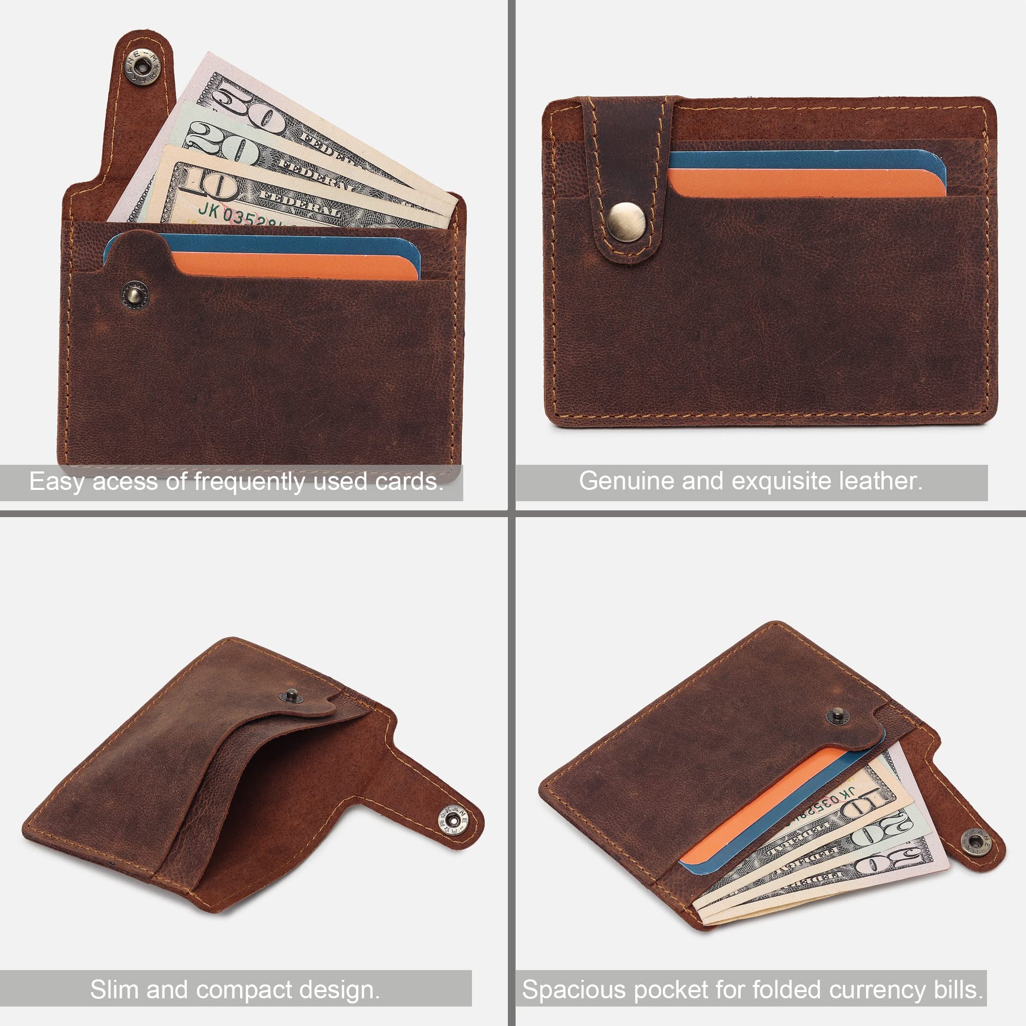 Premium Leather Credit Card Holder for Women & Men - Slim Minimalist Front Pocket Wallet - RFID Blocking - Handmade Small Card Case - Perfect for Travel, Business & Everyday Use