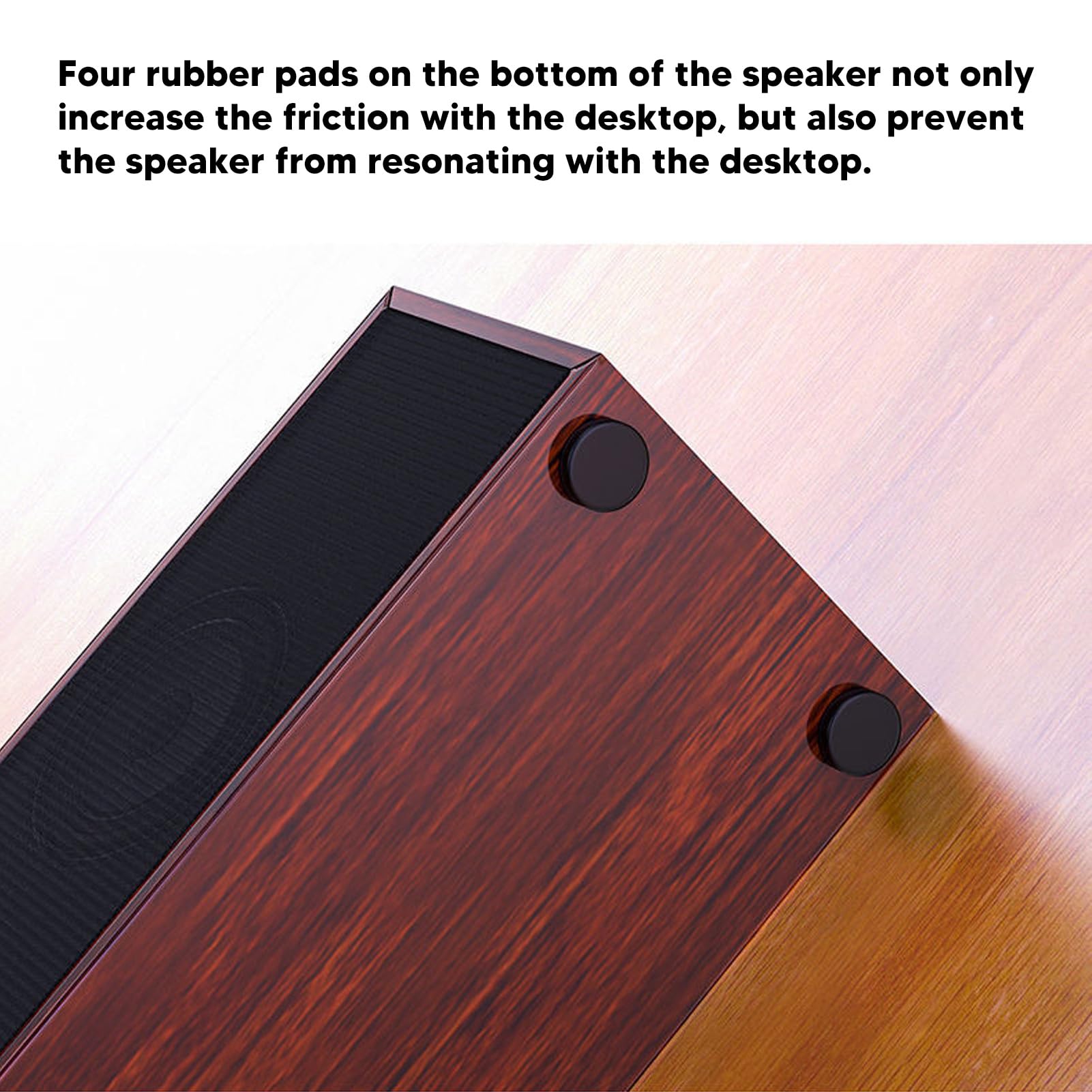 Annadue Wooden HiFi Stereo Computer Speakers - USB Powered Desktop Soundbar with AUX Input, Wired PC Speakers for Laptop, Monitor, Tablets - Perfect for Home Office, Gaming, and Multimedia Use