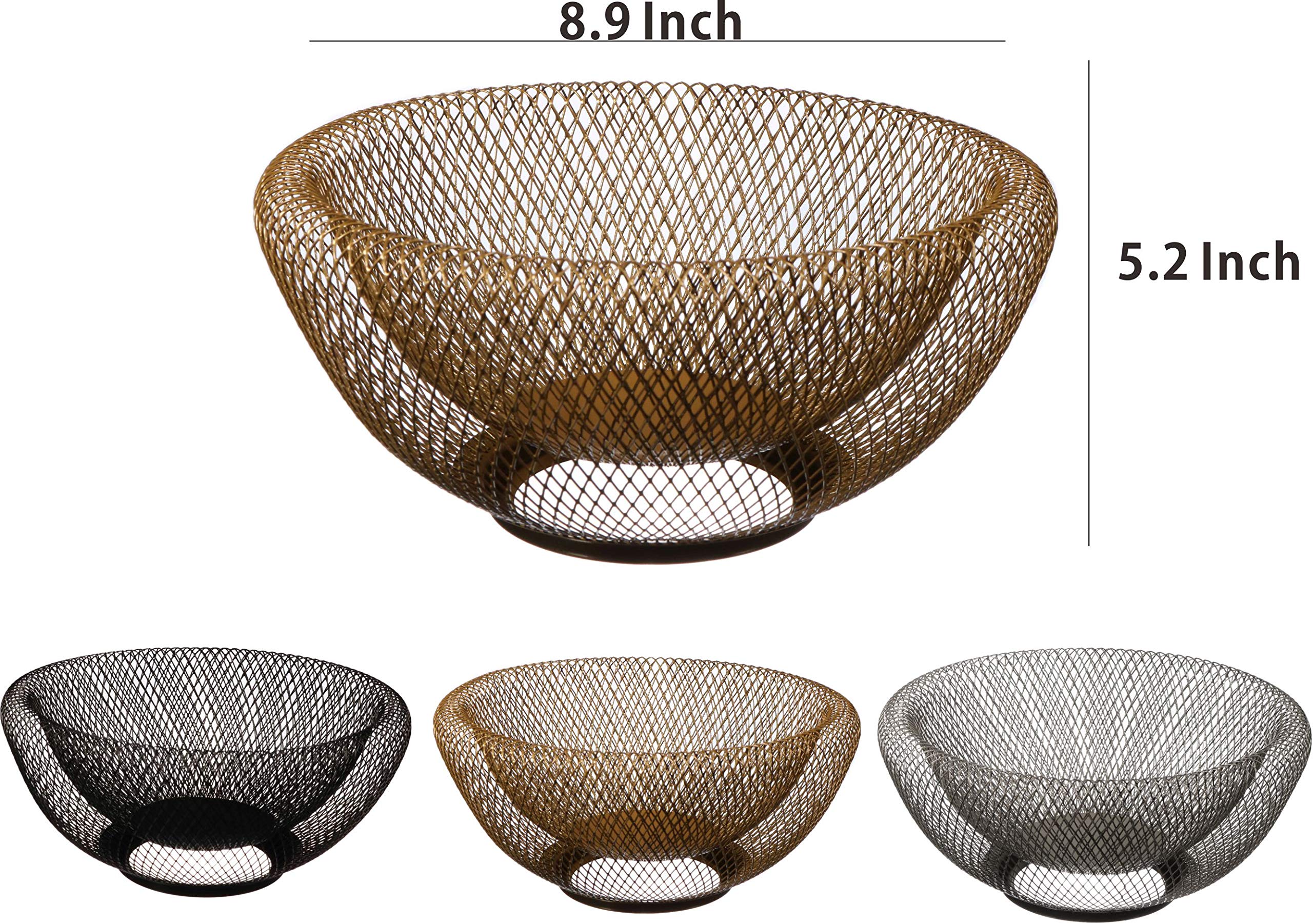 Golden Acrylic Fruit Basket with Banana Hanger - Kitchen Countertop Organizer for Fruits & Vegetables Storage | Perfect for Pantry, Dining Table, and Countertop Display