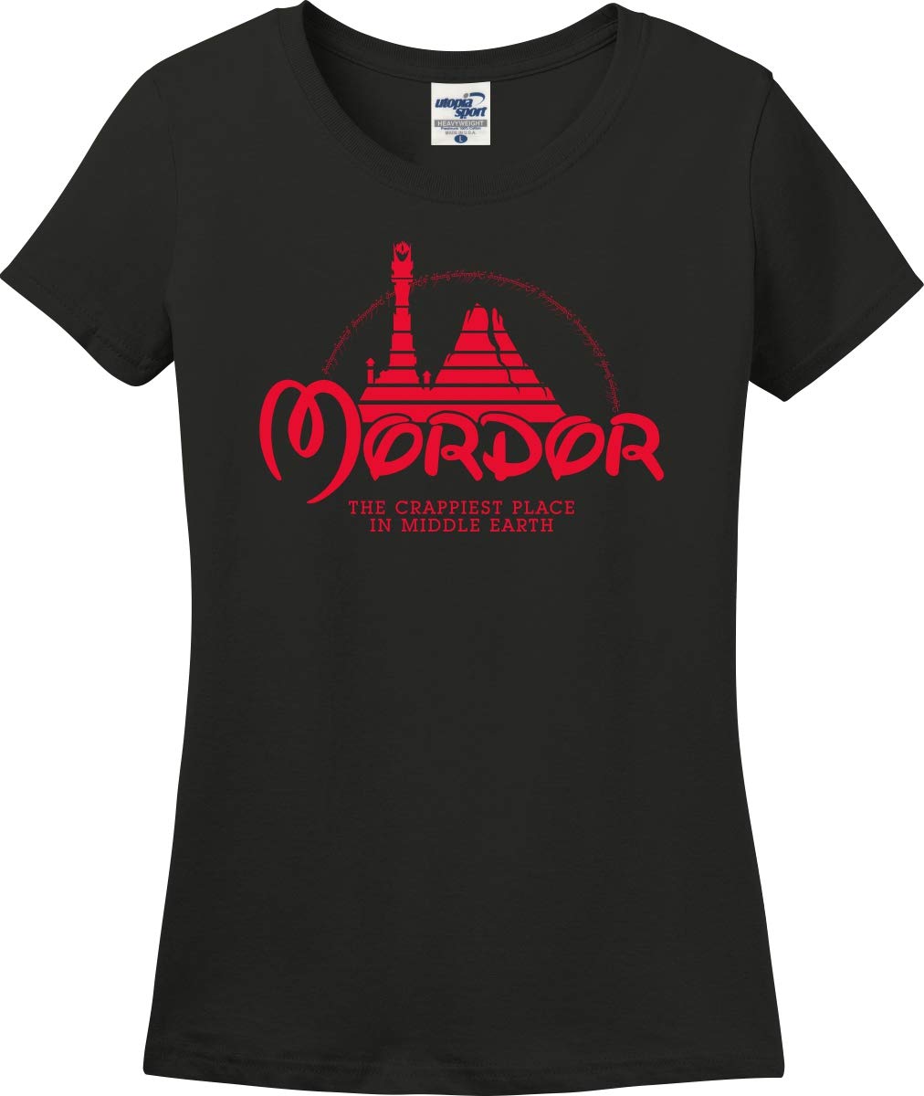 Funny Mordor Middle Earth T-Shirt for Women - 'The Crappiest Place' Sarcastic Design (Sizes S-3X) | Perfect for Lord of the Rings Fans, Cosplay & Geek Fashion