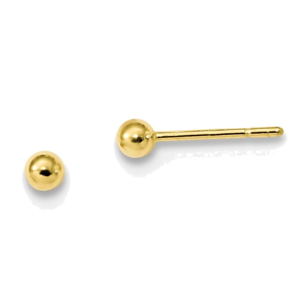 Sterling Silver Gold-Tone 3mm Ball Post Earrings for Women - Hypoallergenic Elegant Stud Earrings for Daily Wear, Parties & Gifts