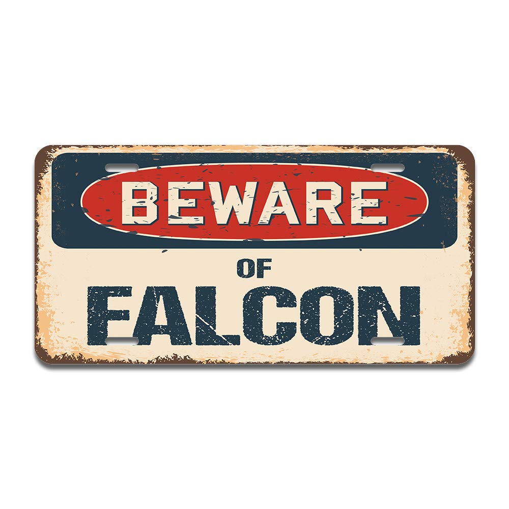 SignMission Beware of Falcon Aluminum License Plate 12