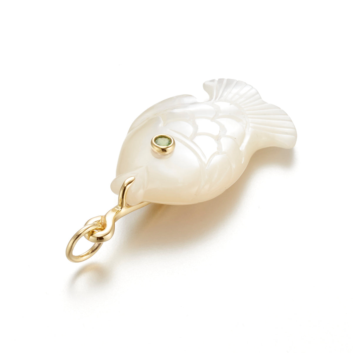 Mother of Pearl Fish Charm Pendant - Elegant Handmade Jewelry for Women, Perfect Gift for Birthdays & Anniversaries - Ideal for Beach Weddings, Summer Outfits & Boho Style Accessories