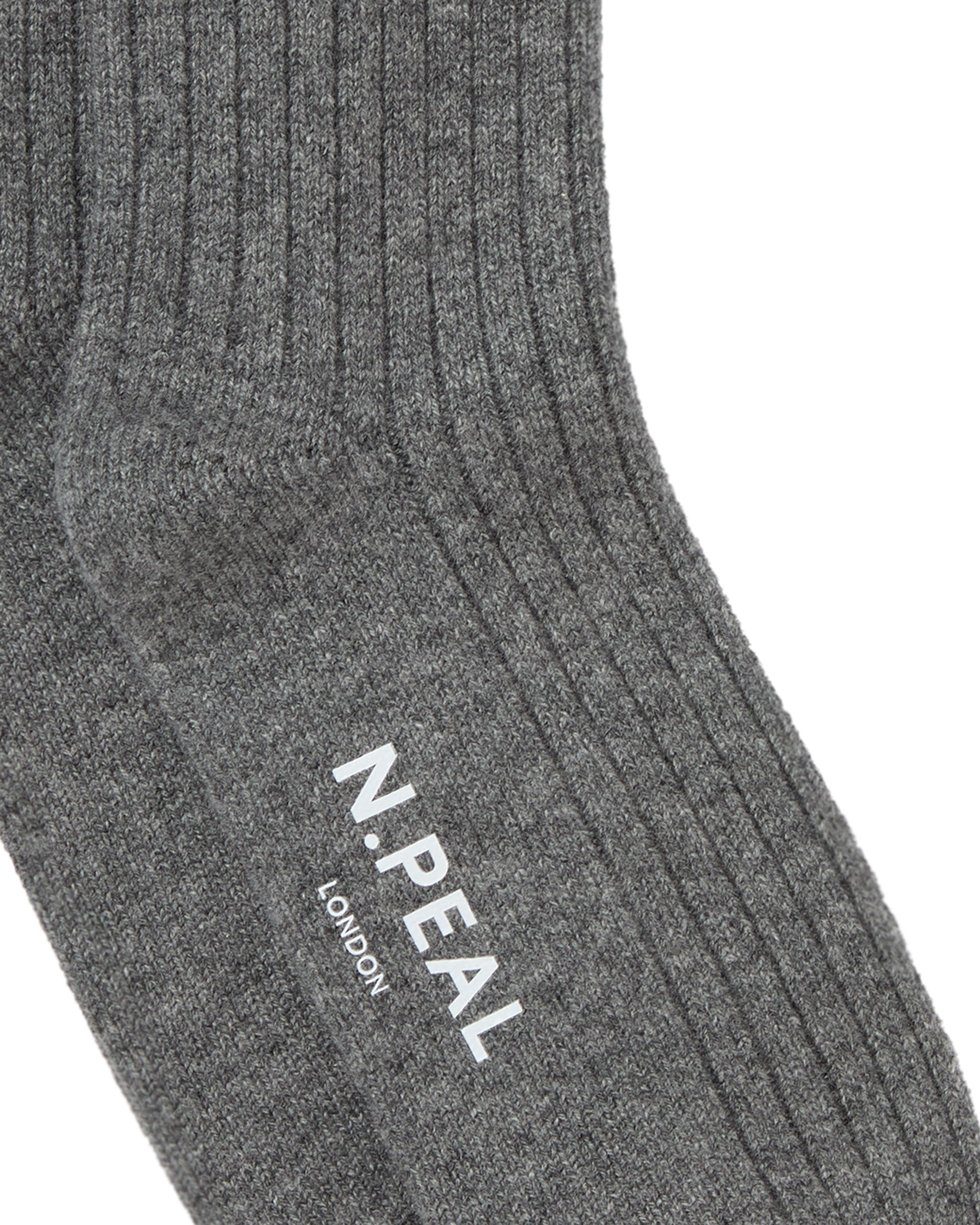 Premium Men's Cashmere Ribbed House Socks - Ultra Soft & Warm Winter Slipper Socks for Indoor Comfort - Elephant Grey Cozy Lounge Socks for Home, Office & Travel