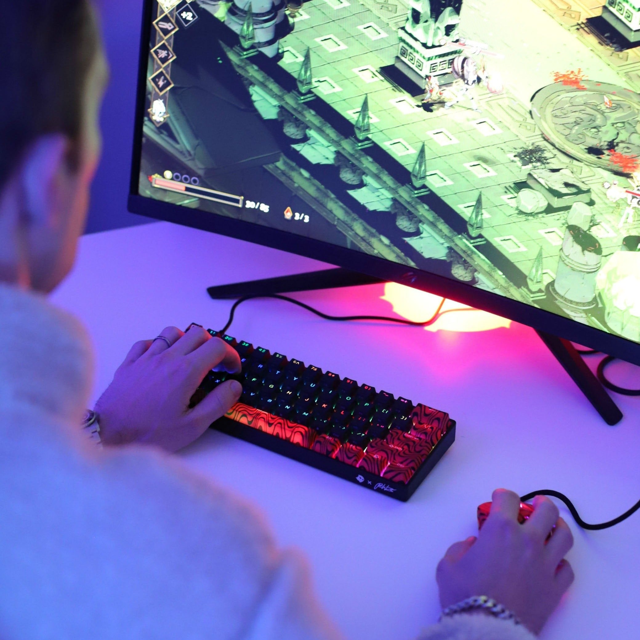 Pewdiepie A1 Wireless Keyboard - Ultra-Thin Aluminum Case Mechanical Gaming Keyboard for PC, Mac, Laptop - Perfect for Gaming, Office Work & Typing
