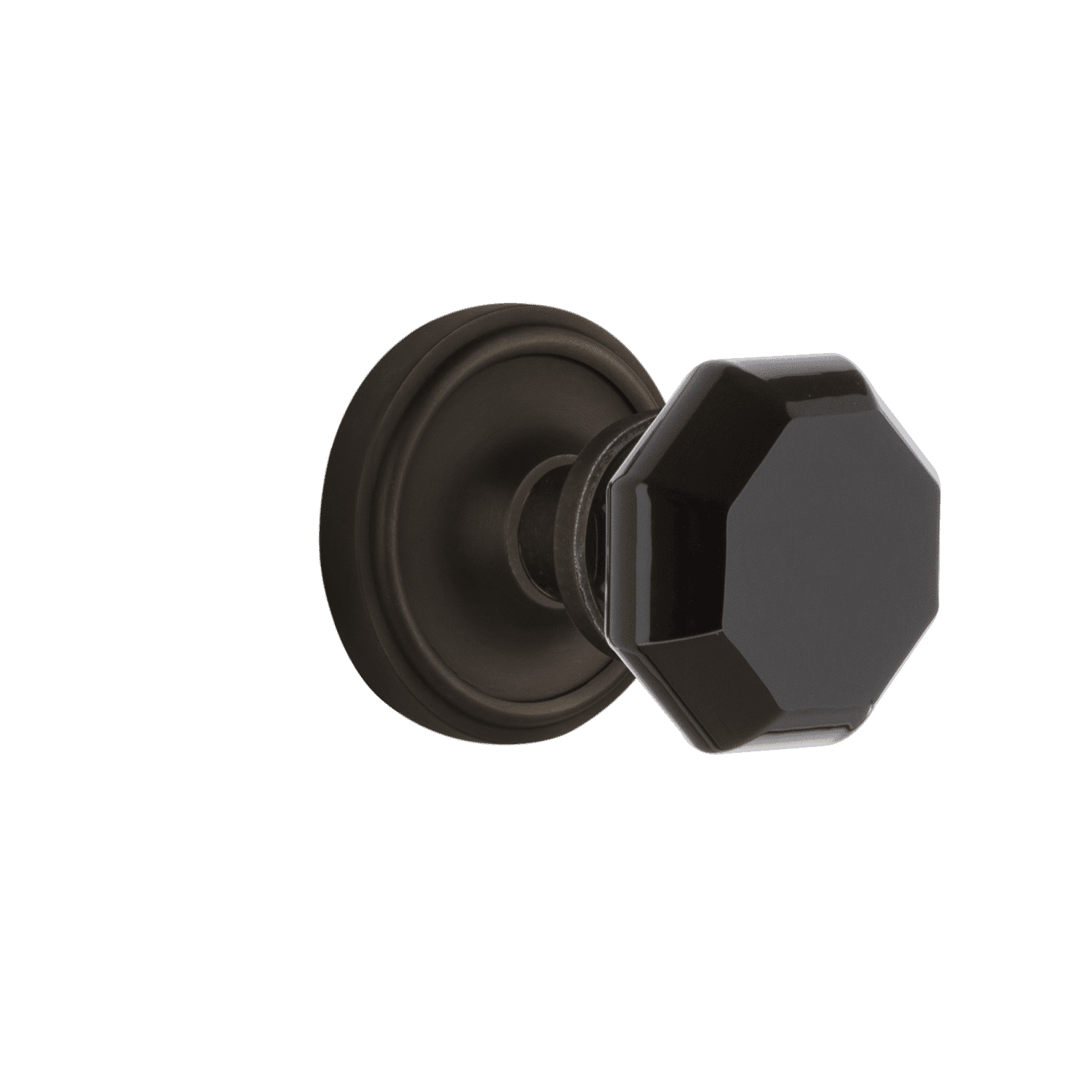 Vintage Rosette with Black Waldorf Knob in Oil Rubbed Bronze - Perfect for Cabinet Hardware, Drawer Pulls & Door Handles (Classic Home Decor Upgrade)