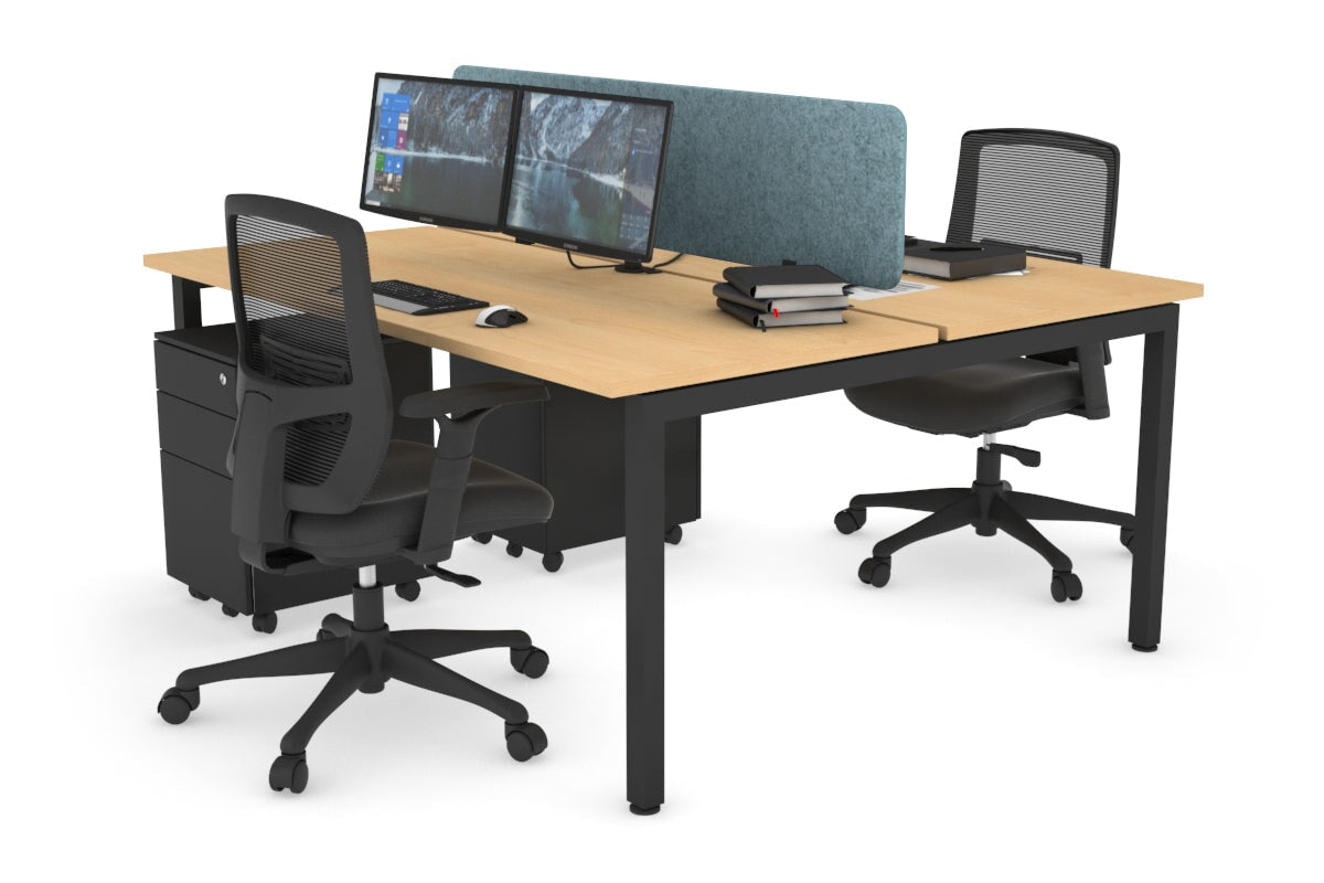 Quadro Square Legs 2 Person Office Workstation Desk [1400L x 700W] - Perfect for Collaborative Workspaces & Home Offices