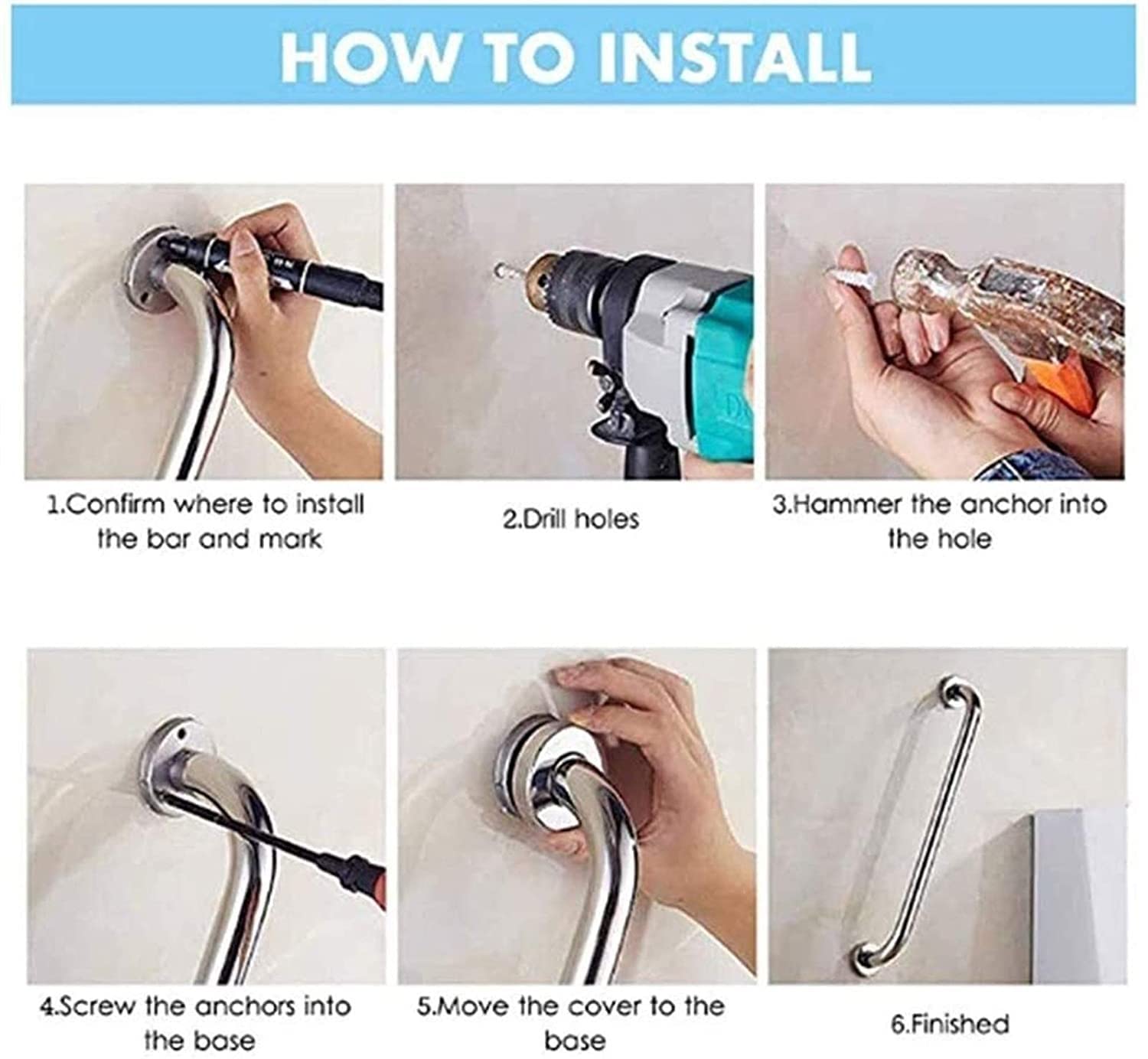 Stainless Steel Bathroom Safety Grab Bar - 60cm Non-Slip Bathtub Handrail with Towel Holder | ADA Compliant Shower Support for Elderly & Disabled | Perfect for Bathroom, Wet Room & Spa Safety