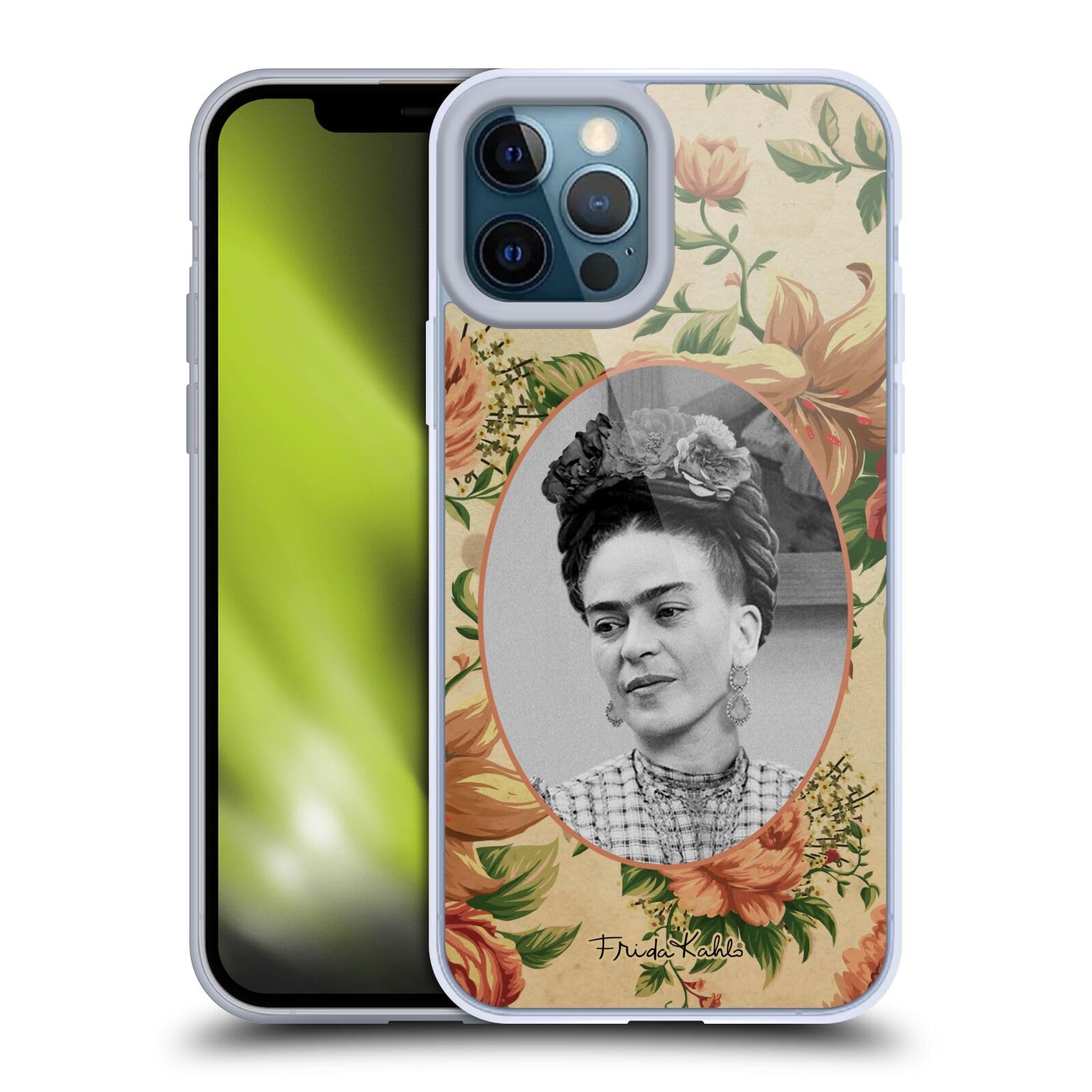 Officially Licensed Frida Kahlo Floral Portrait iPhone 12 Pro Max Case - Soft Gel Phone Cover with Inspirational Quotes - Perfect for Art Lovers, Gift Giving & Everyday Protection