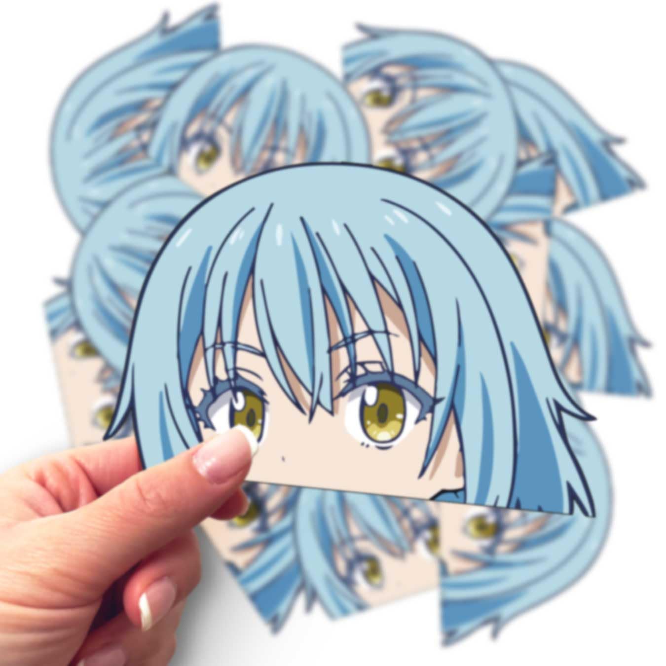 Anime Slime Rimuru Peeker Stickers for Cars - 5.2 x 8 Inches - Fun Decals for Windows, Laptops & Water Bottles | Perfect for Anime Fans & Car Enthusiasts