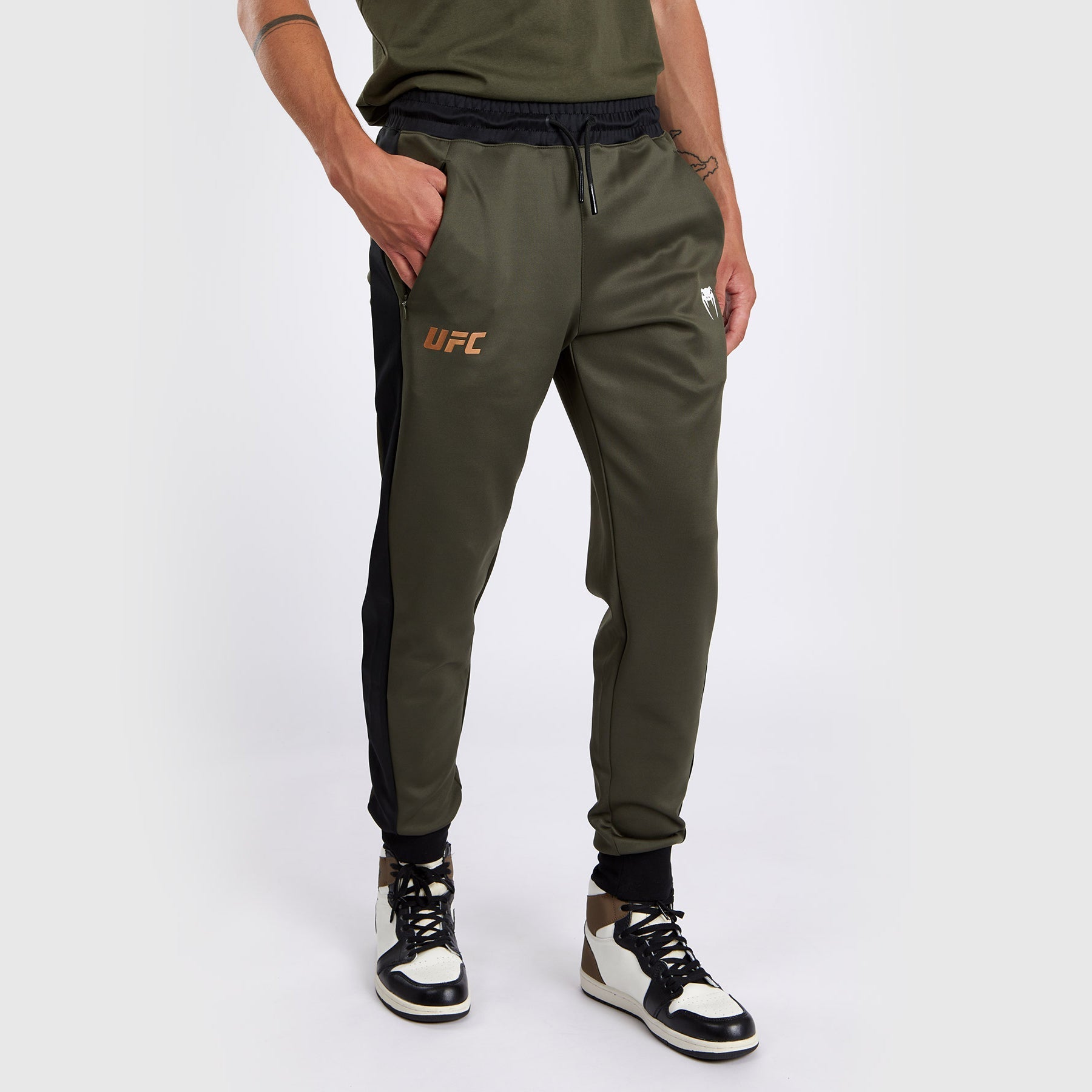 Venum UFC Adrenaline Fight Week Men's Performance Jogging Pants - Khaki/Bronze | MMA Training, Gym Workout & Casual Streetwear