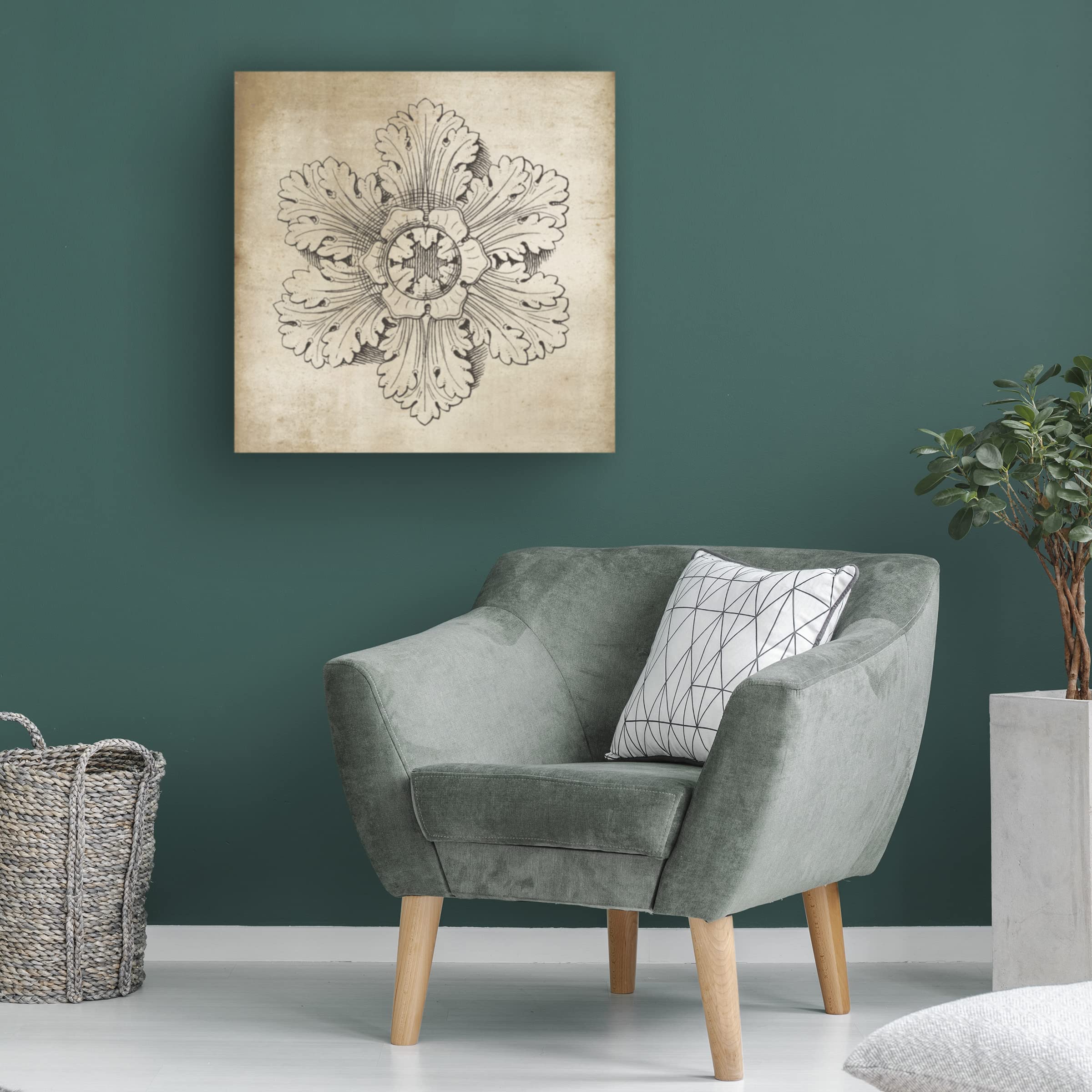 Trademark Fine Art 'Rosette V Neutral' Canvas Wall Art Print by Wild Apple Portfolio - Modern Home Decor for Living Room, Bedroom & Office