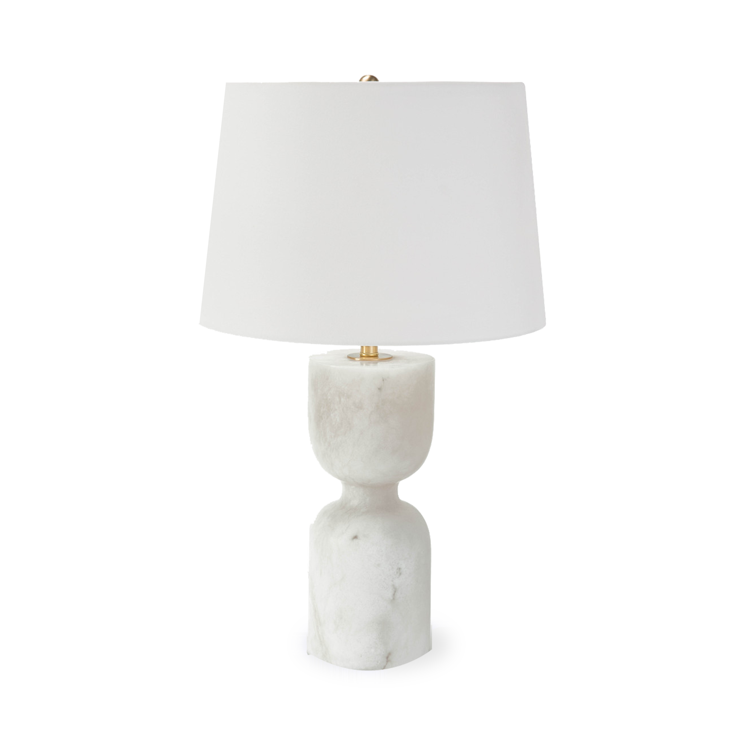 Darla Alabaster Table Lamp - Modern Ceramic Bedside Lamp with Linen Shade, Warm White Light for Bedroom, Living Room & Office Decor