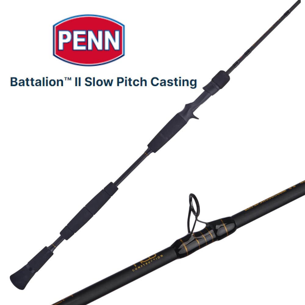 Penn Battalion II Slow Pitch Casting Rods - High Performance Saltwater Fishing Rod for Jigging & Bottom Fishing | Perfect for Offshore & Deep Sea Angling
