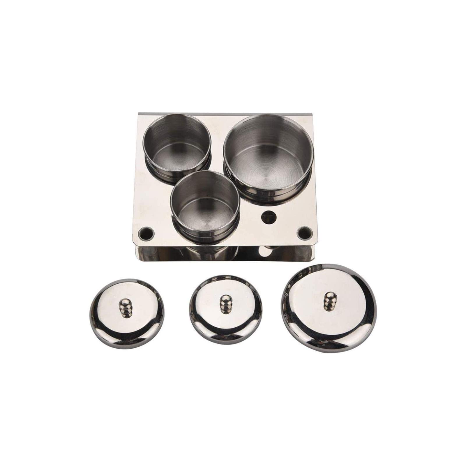 3pcs/set Stainless Steel Nail Art Powder & Liquid Cup - Acrylic Nail Tips Dappen Dish with Lid - Liquid & Powder Holder for Nail Extension, Manicure & Pedicure - Perfect for Salon, Home & Professional Nail Artists