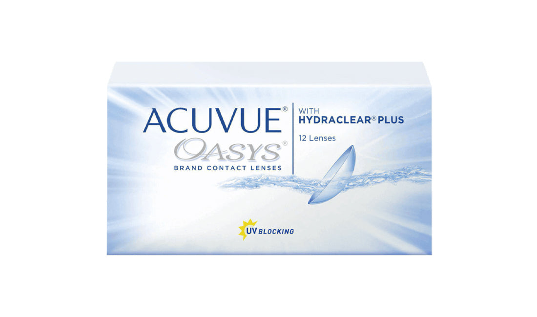 Acuvue Oasys Contact Lenses - 12 Pack (6 Boxes) | Monthly Disposable for Dry Eyes | UV Protection & Comfort | Perfect for Daily Wear, Sports & Outdoor Activities