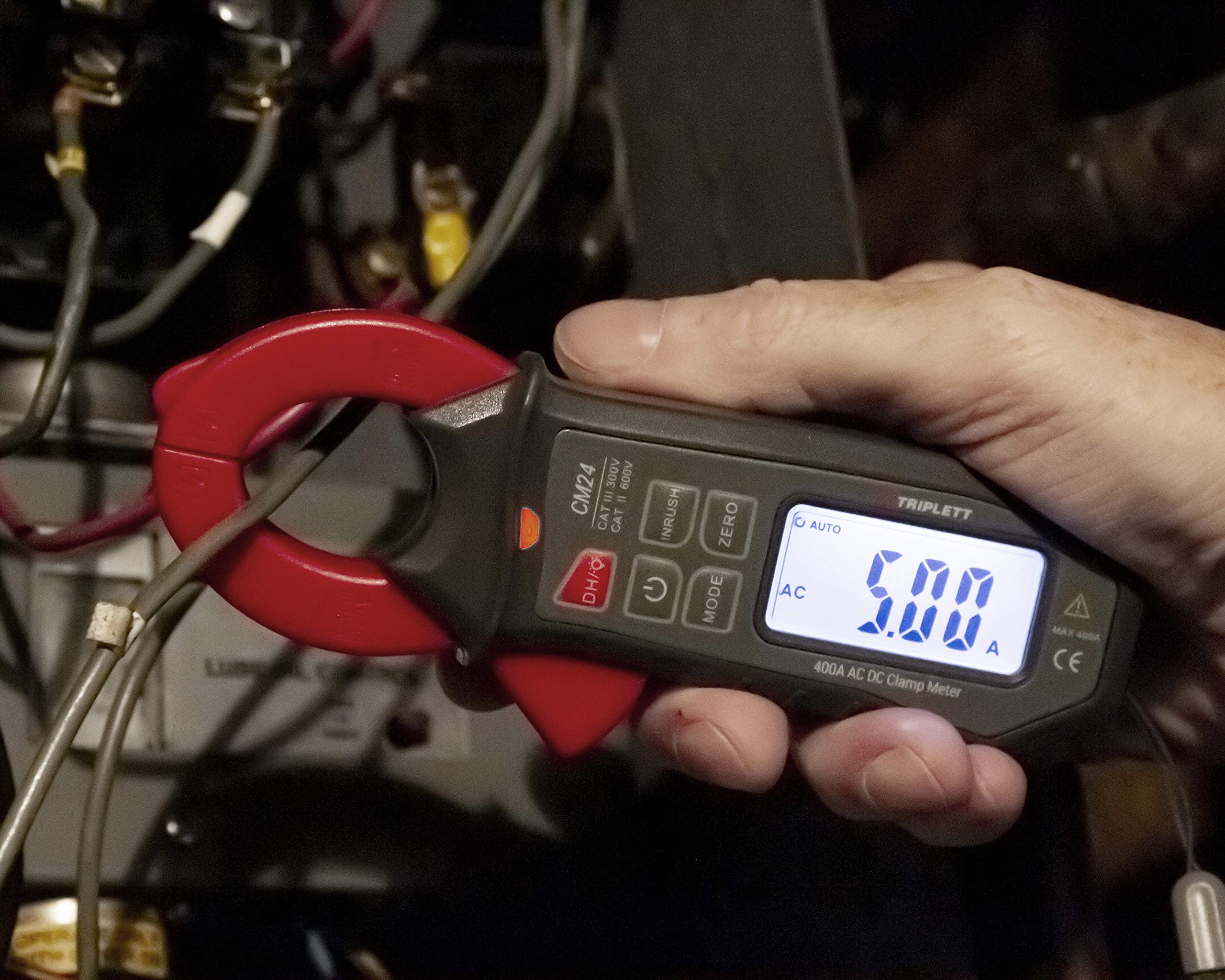 Triplett CM24 True RMS 400A AC/DC Mini Clamp Meter with Inrush Current Measurement & NIST Traceable Certificate - Ideal for HVAC, Electrical Maintenance & Industrial Diagnostics