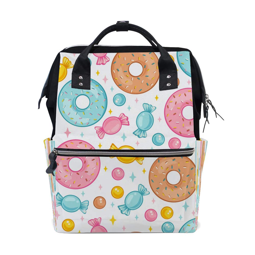 Stylish Travel Laptop Backpack for College & Work - Durable School Bag with USB Charging Port - Perfect Gift for Men & Women - Cute Donut Print Design - Ideal for Commuting, Business Trips & Campus Life