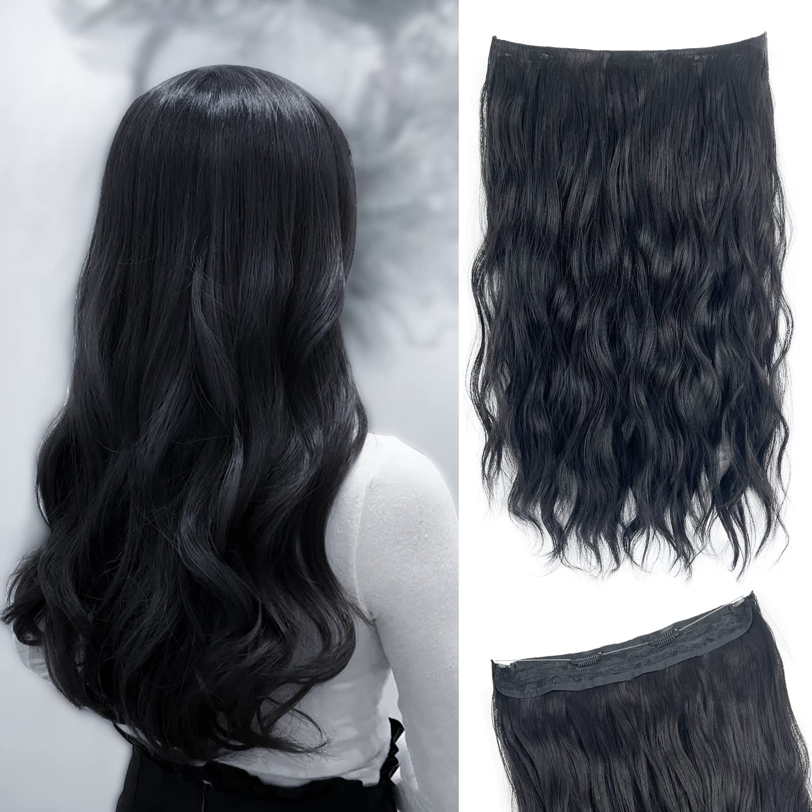 Invisible Wire Halo Hair Extensions for Women - 20