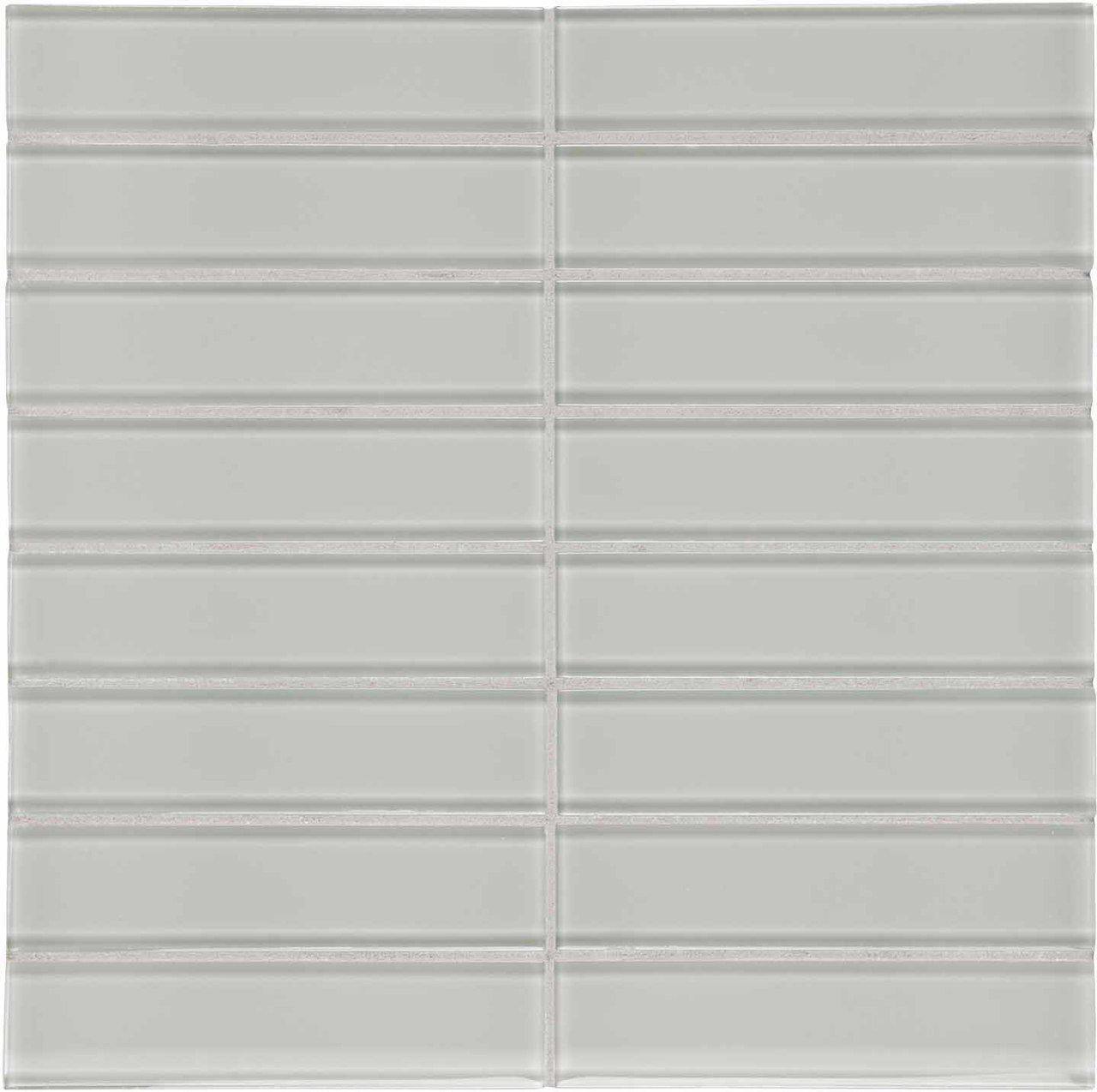 Modern White Glass Mosaic Tile Stacked 1.5 x 6 Inches - Perfect for Kitchen Backsplash, Bathroom Walls, and Pool Designs