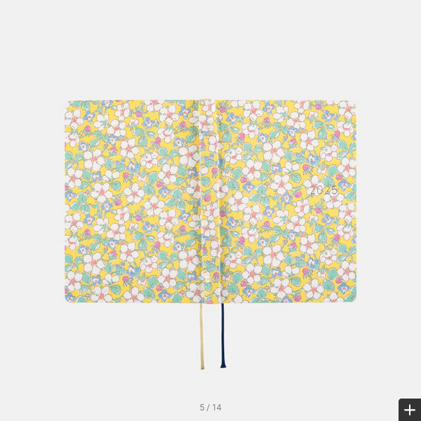 Hobonichi Techo 2025 Planner - Liberty Fabrics Paysanne Blossom HON A6 Size Daily Journal | January Start Monday Layout | English Edition | Perfect for Work, School & Personal Organization